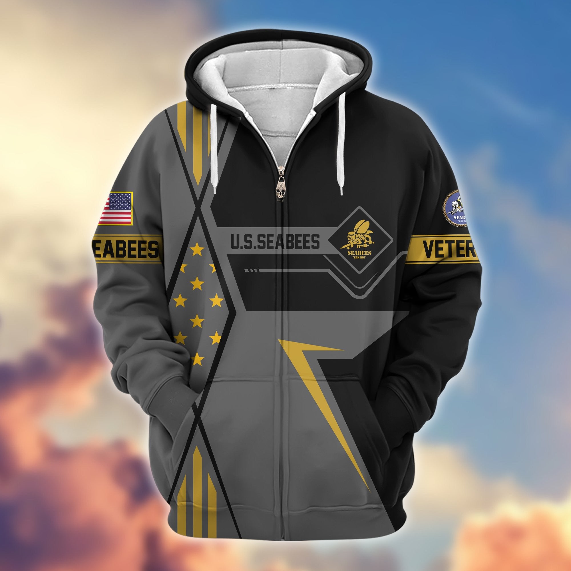 Premium US Seabees Zip Hoodie VPVC605509, Gifts For Seabees Veteran