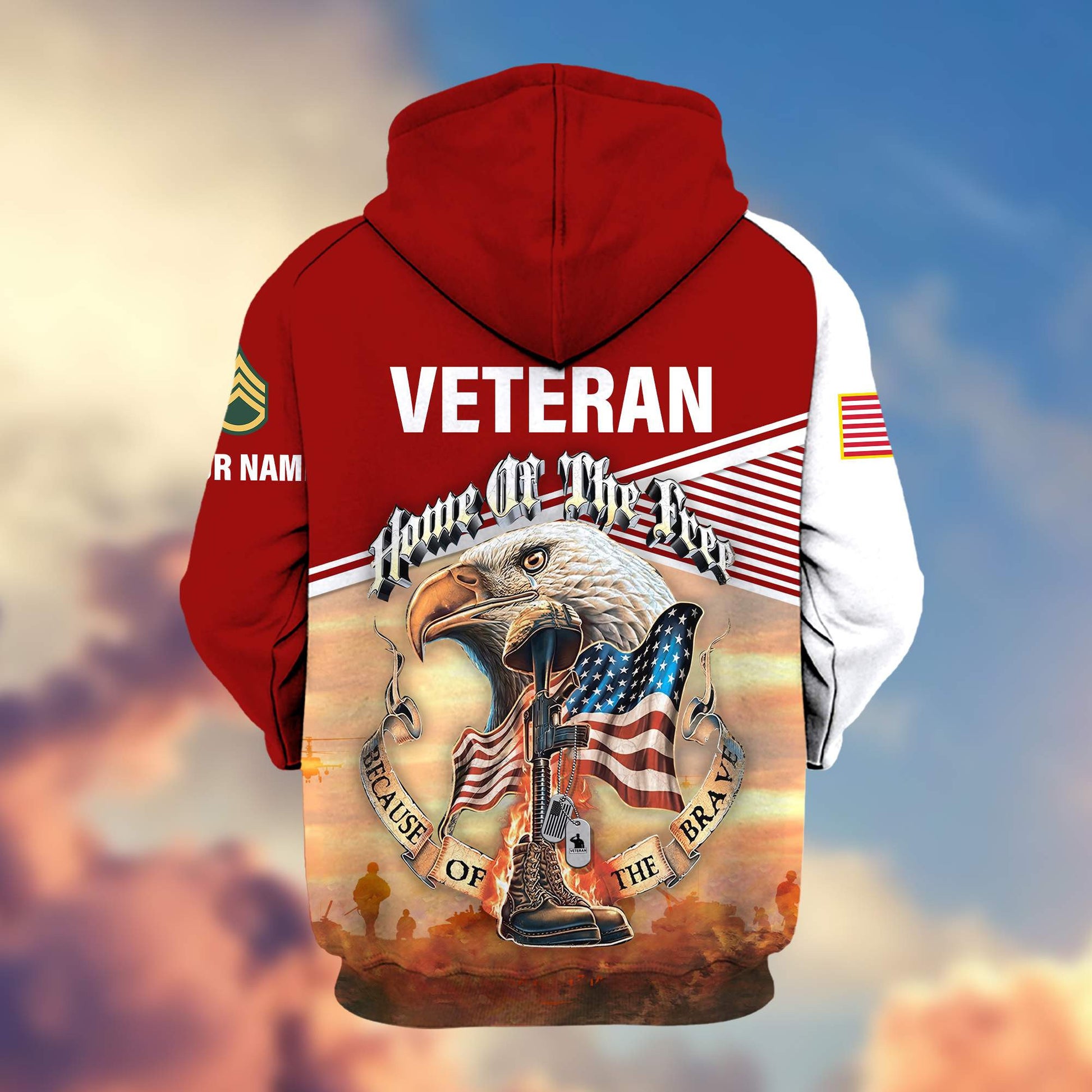 Premium Custom Name, Rank, US Veteran Zip Hoodie VPVC605707, Gifts For US Veterans