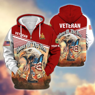 Premium Custom Name, Rank, US Veteran Zip Hoodie VPVC605707, Gifts For US Veterans