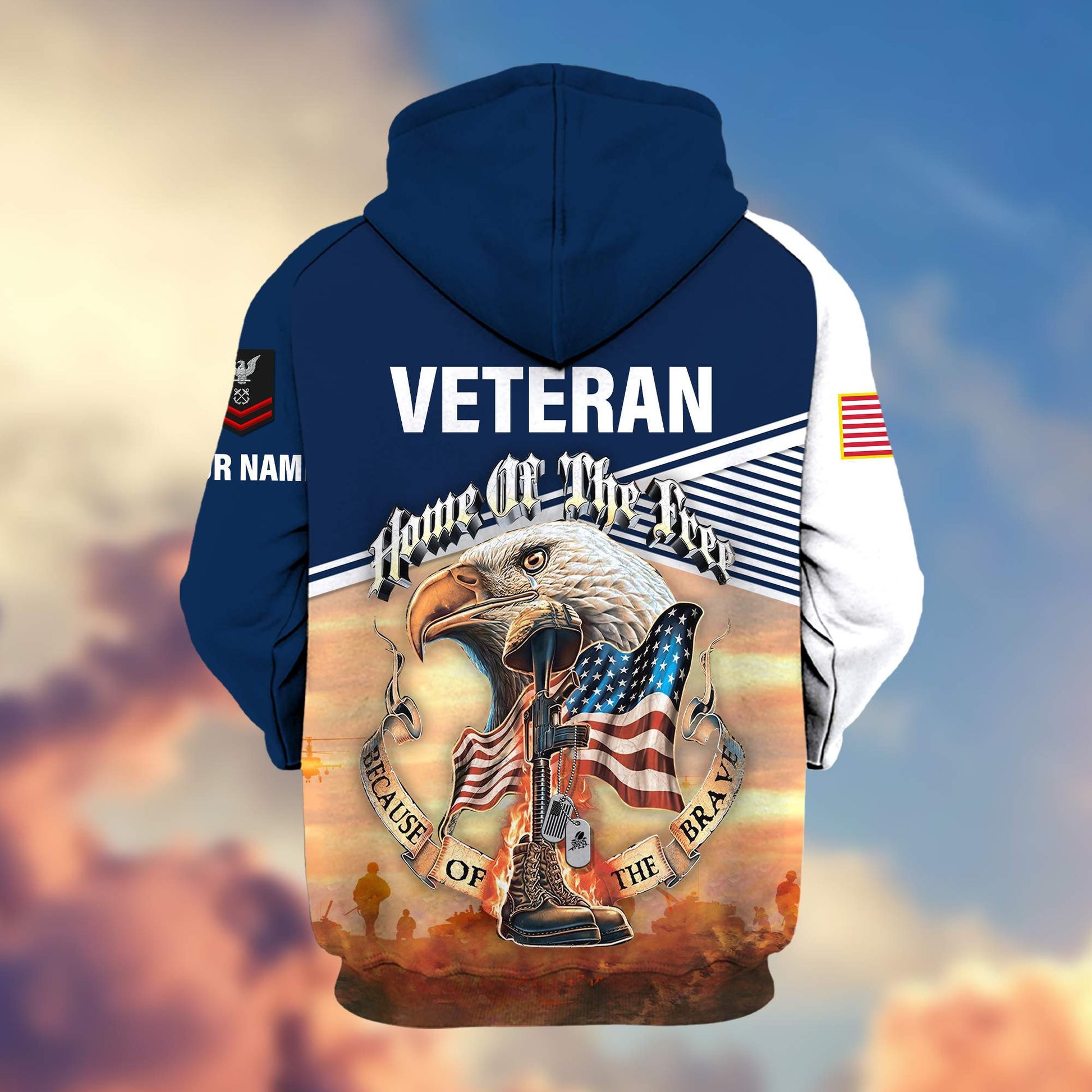 Premium Custom Name, Rank, US Seabees Veteran Zip Hoodie VPVC605709, Gifts For Seabees Veteran