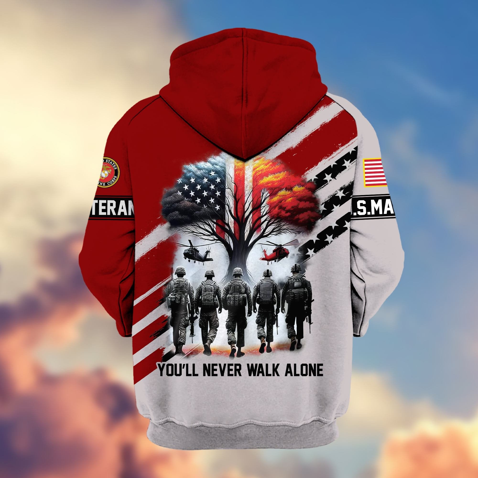 Premium USMC Veteran Zip Hoodie VPVC605803, Gifts For Marine Veteran