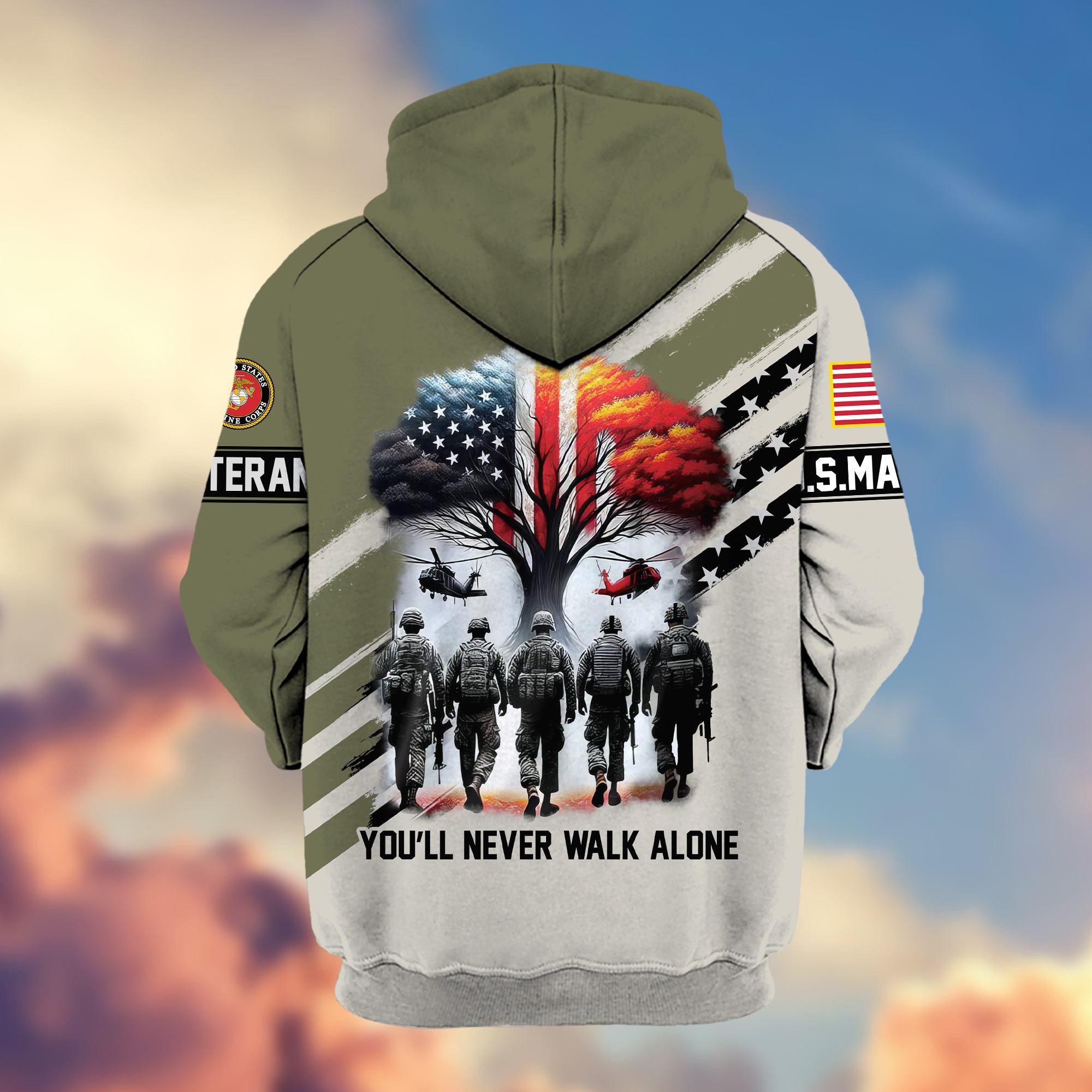 Premium USMC Veteran Zip Hoodie VPVC605811, Gifts For Marine Veteran