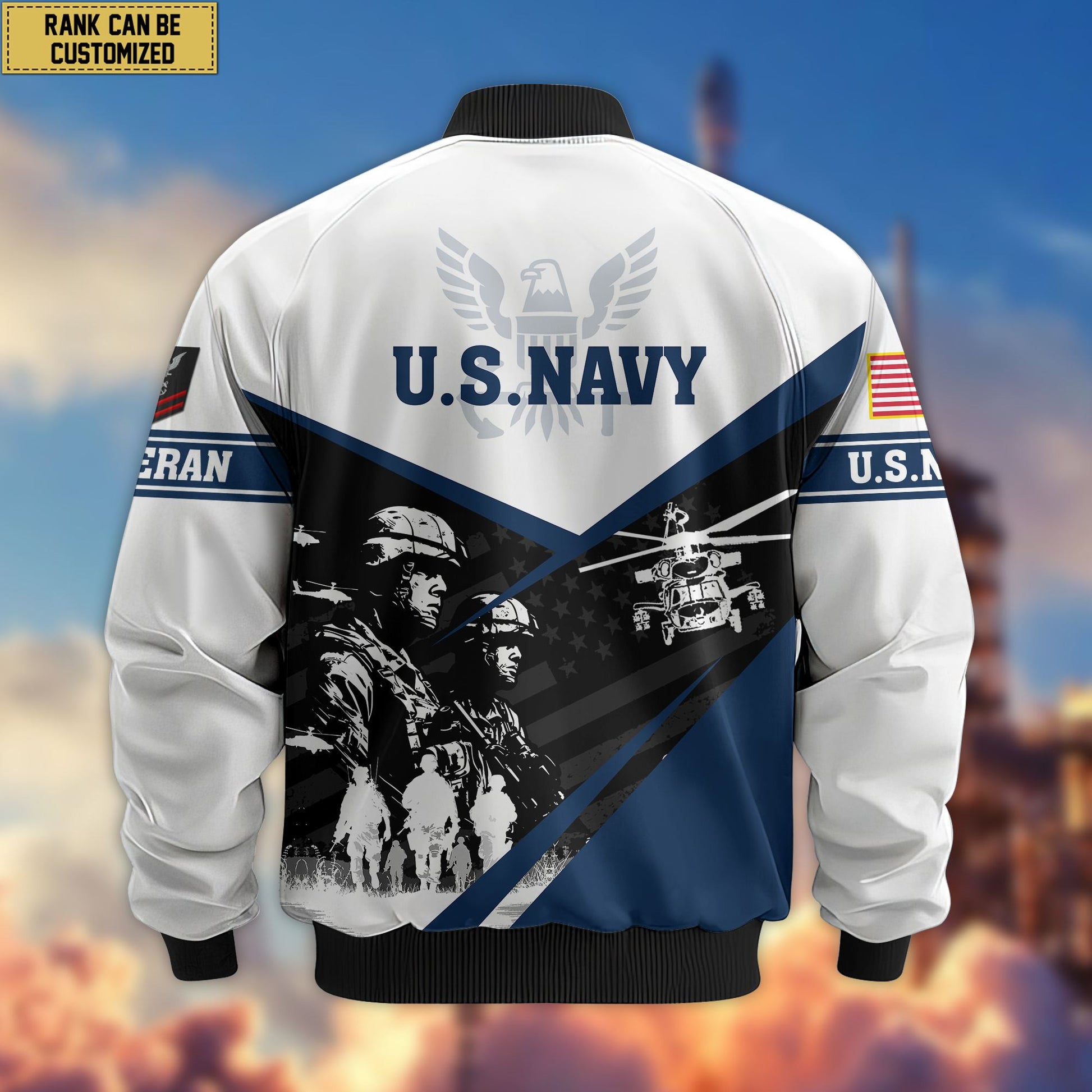 Premium Custom US Navy Veteran Bomber Jacket VPVC802002, Gifts For US Navy Veteran