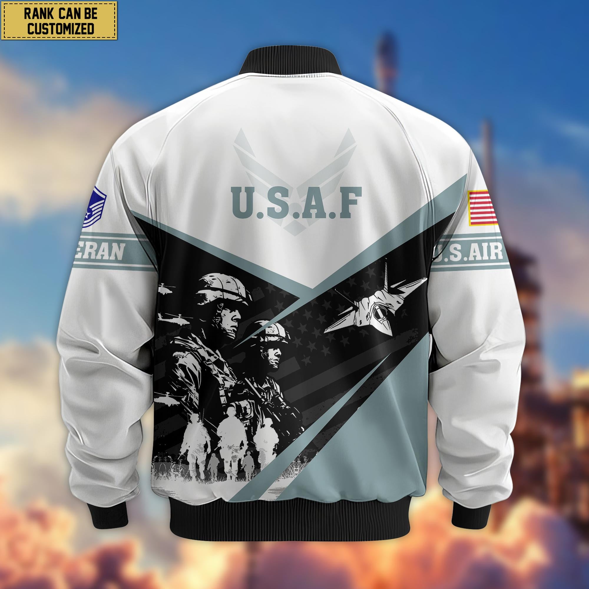 Premium Custom USAF Veteran Bomber Jacket VPVC802004, Gifts For US Air Force Veteran