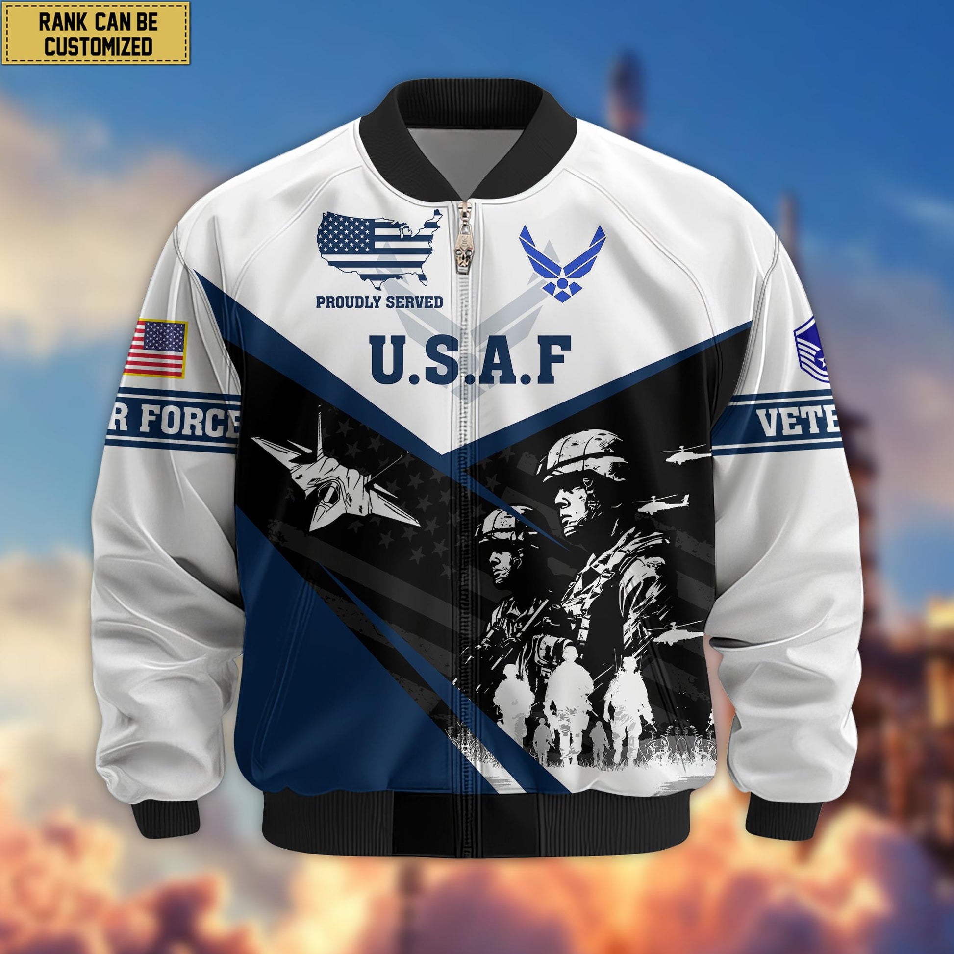 Premium Custom USAF Veteran Bomber Jacket VPVC802012, Gifts For US Air Force Veteran