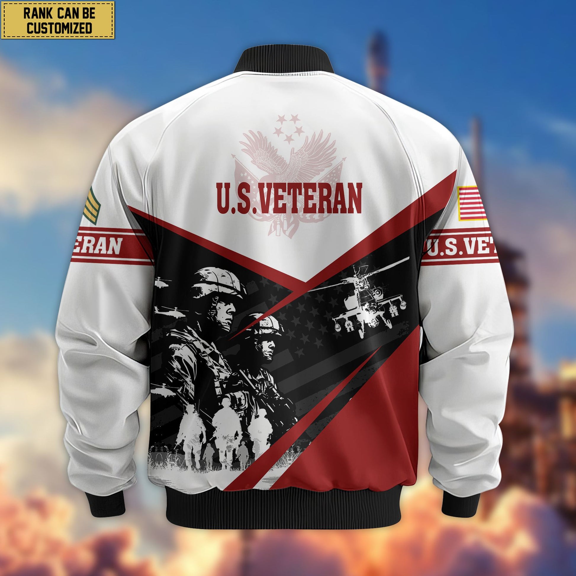 Premium Custom US Veteran Bomber Jacket VPVC802007, Gifts For US Veteran