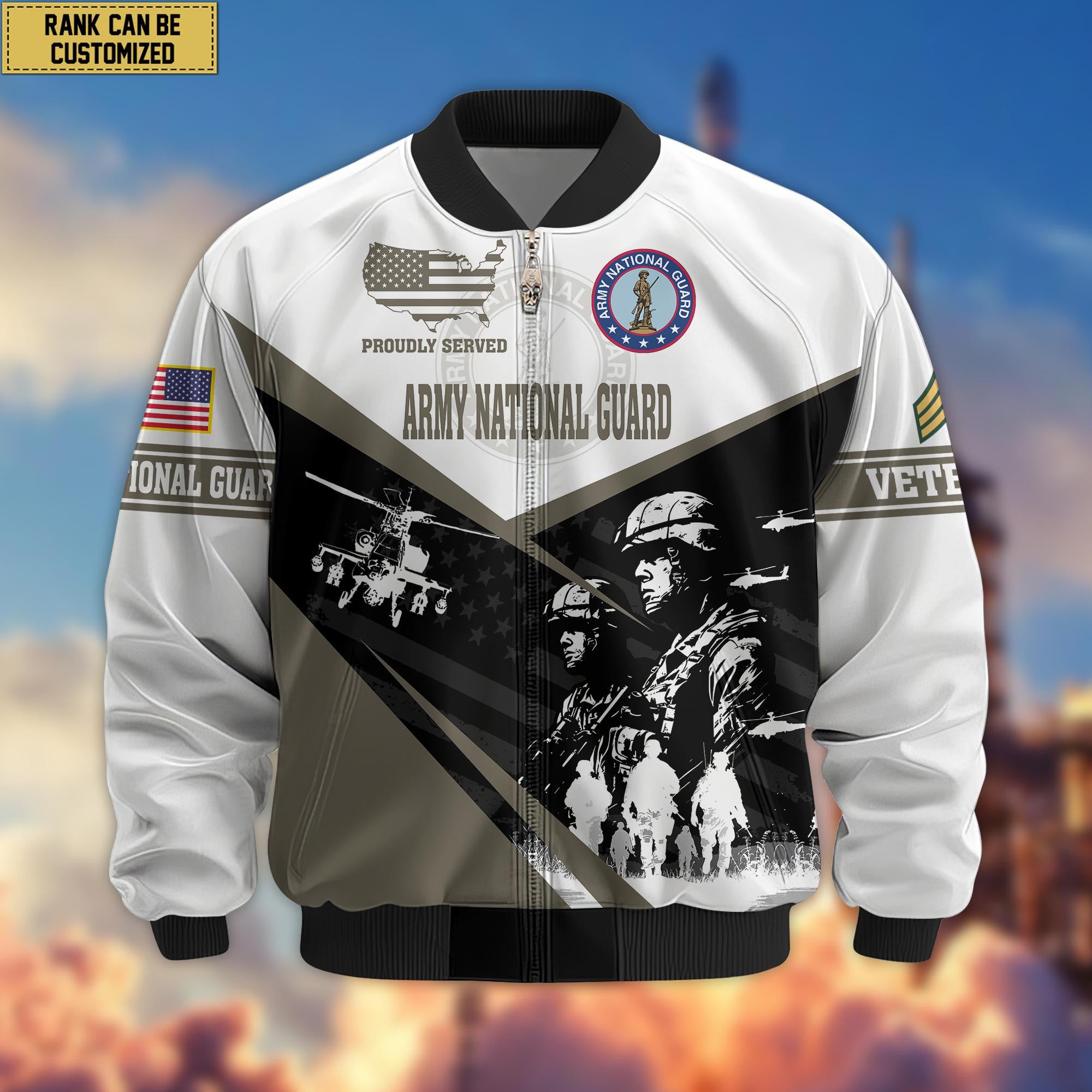 Premium Custom Army National Guard Bomber Jacket VPVC802008, Gifts For Army National Guard Veteran
