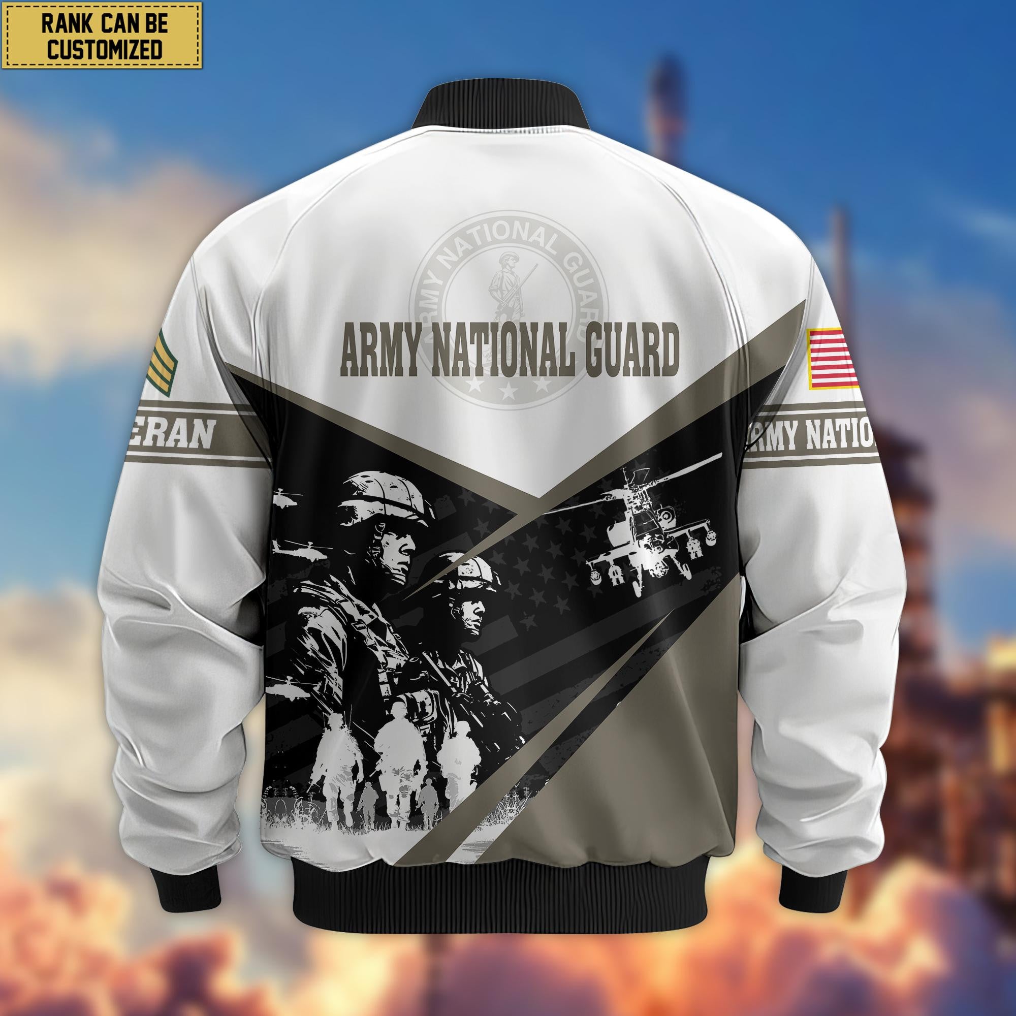 Premium Custom Army National Guard Bomber Jacket VPVC802008, Gifts For Army National Guard Veteran