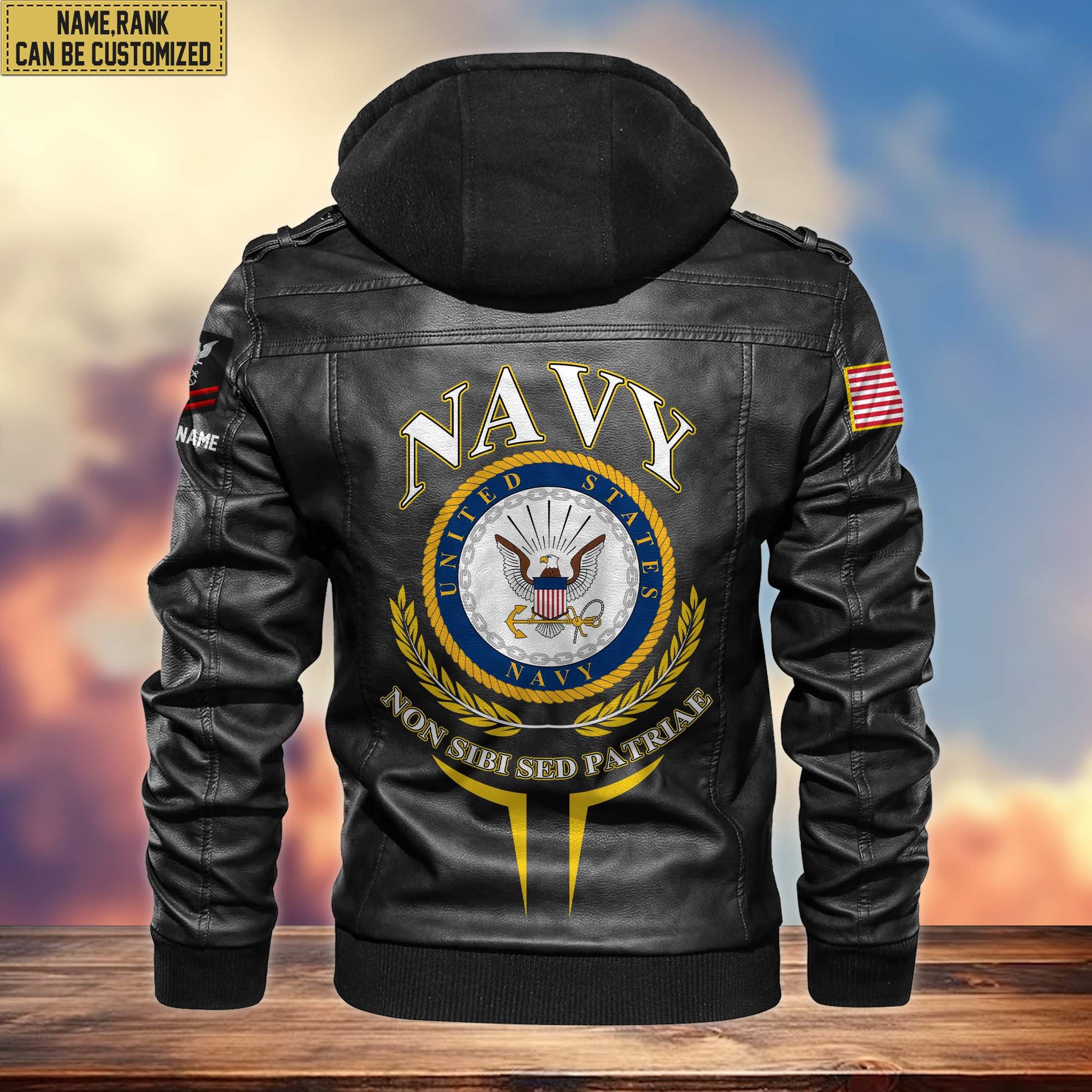 Premium US Navy Leather Jacket VPVC701302, Custom Name, Rank, Gifts For Navy Veteran