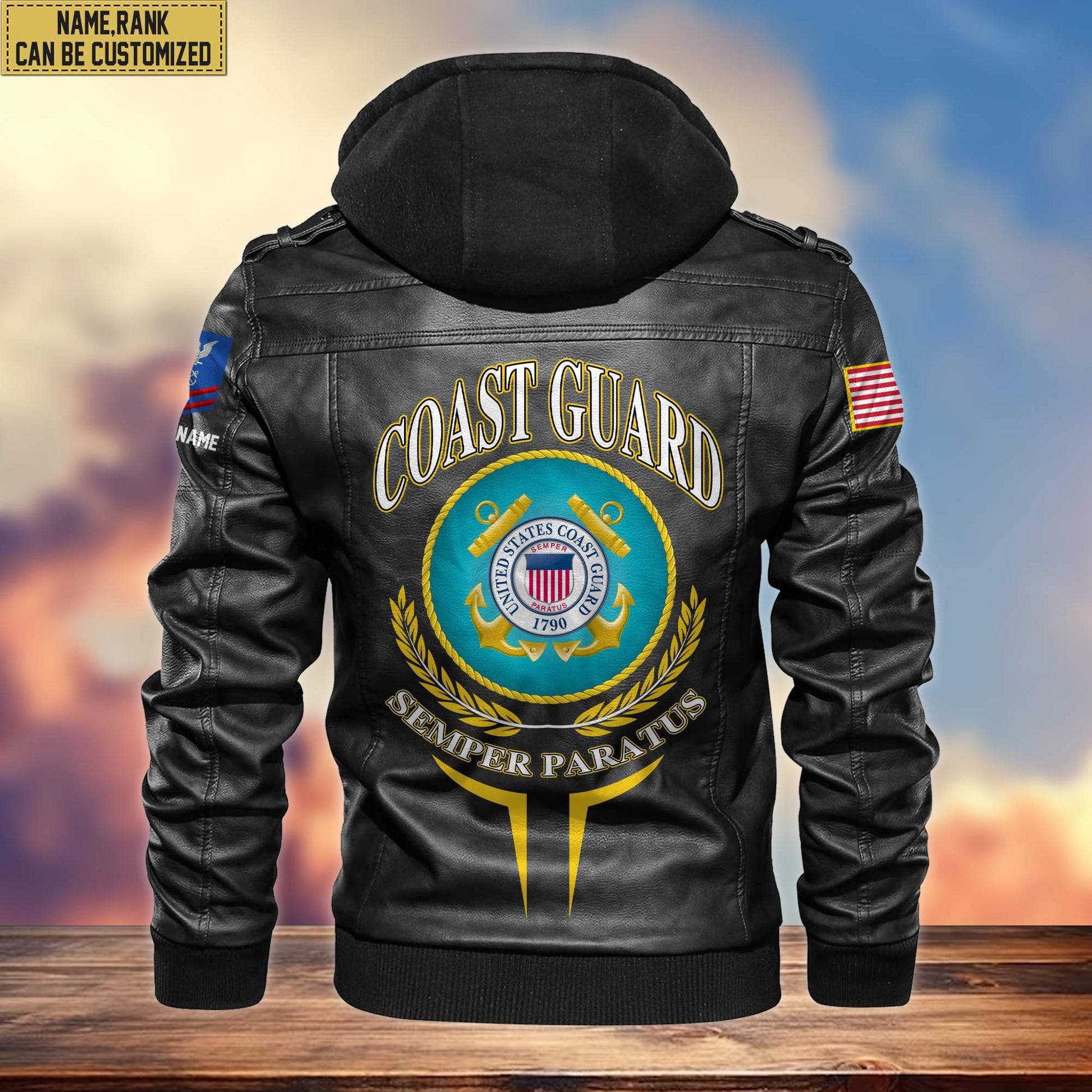 Premium USCG Leather Jacket VPVC701305, Custom Name, Rank, Gifts For Coast Guard Veteran