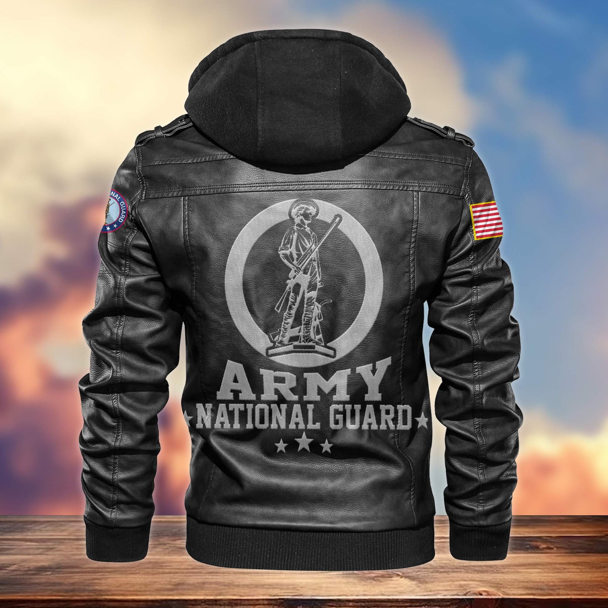 Premium US Veterans Leather Jacket APHN161011, Gifts For US Veterans