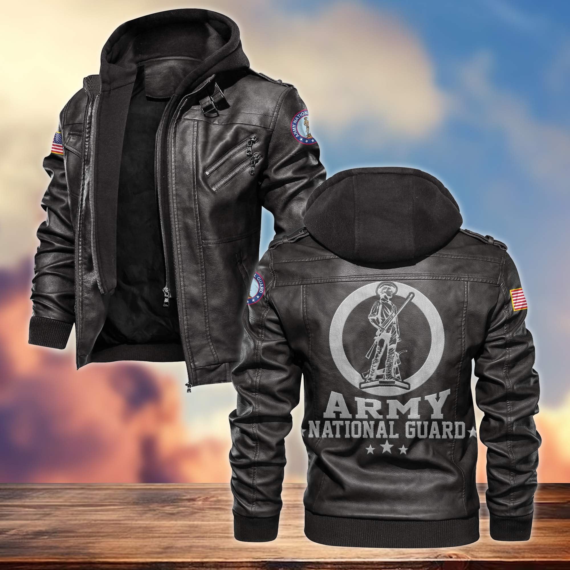 Premium US Veterans Leather Jacket APHN161011, Gifts For US Veterans
