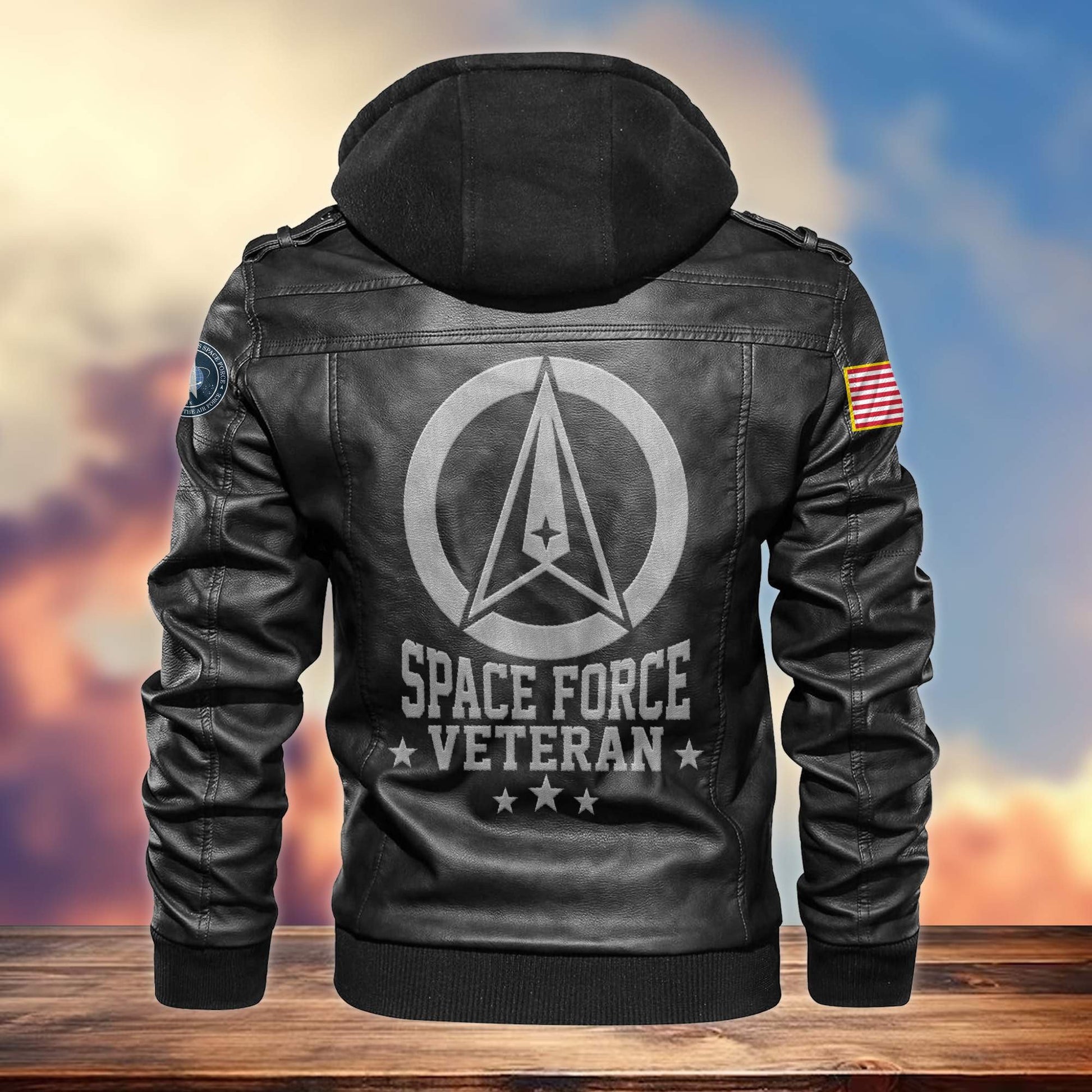 Premium US Veterans Leather Jacket APHN161011, Gifts For US Veterans