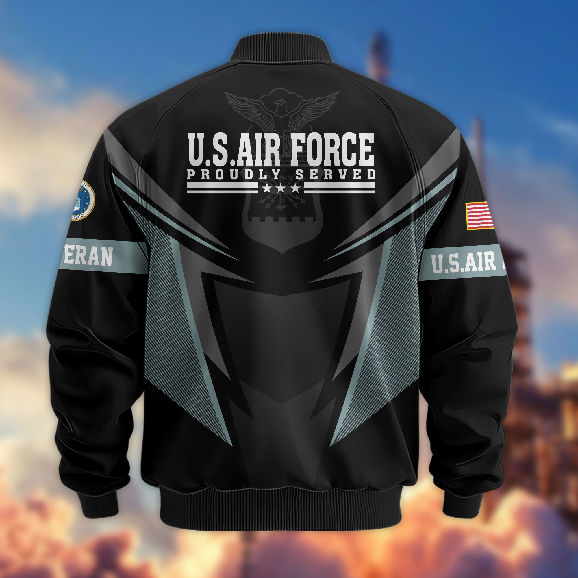 Premium US Veterans Bomber Jacket APHN181015, Gifts For US Veterans, Gifts For Veterans Day