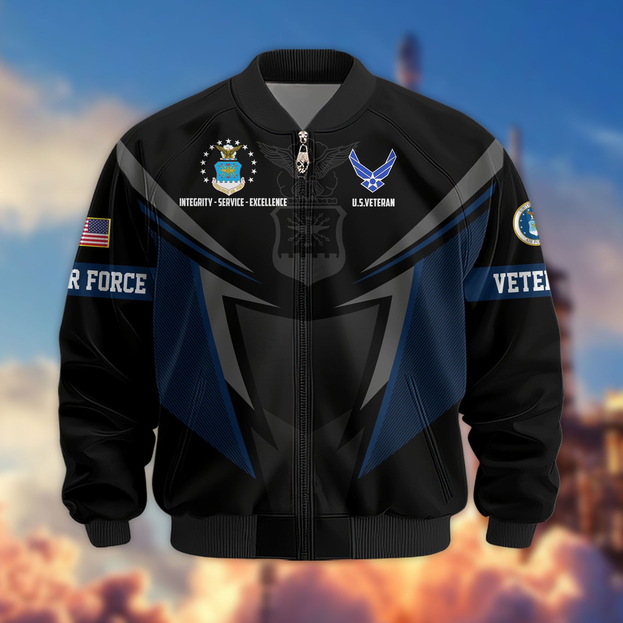 Premium US Veterans Bomber Jacket APHN181015, Gifts For US Veterans, Gifts For Veterans Day