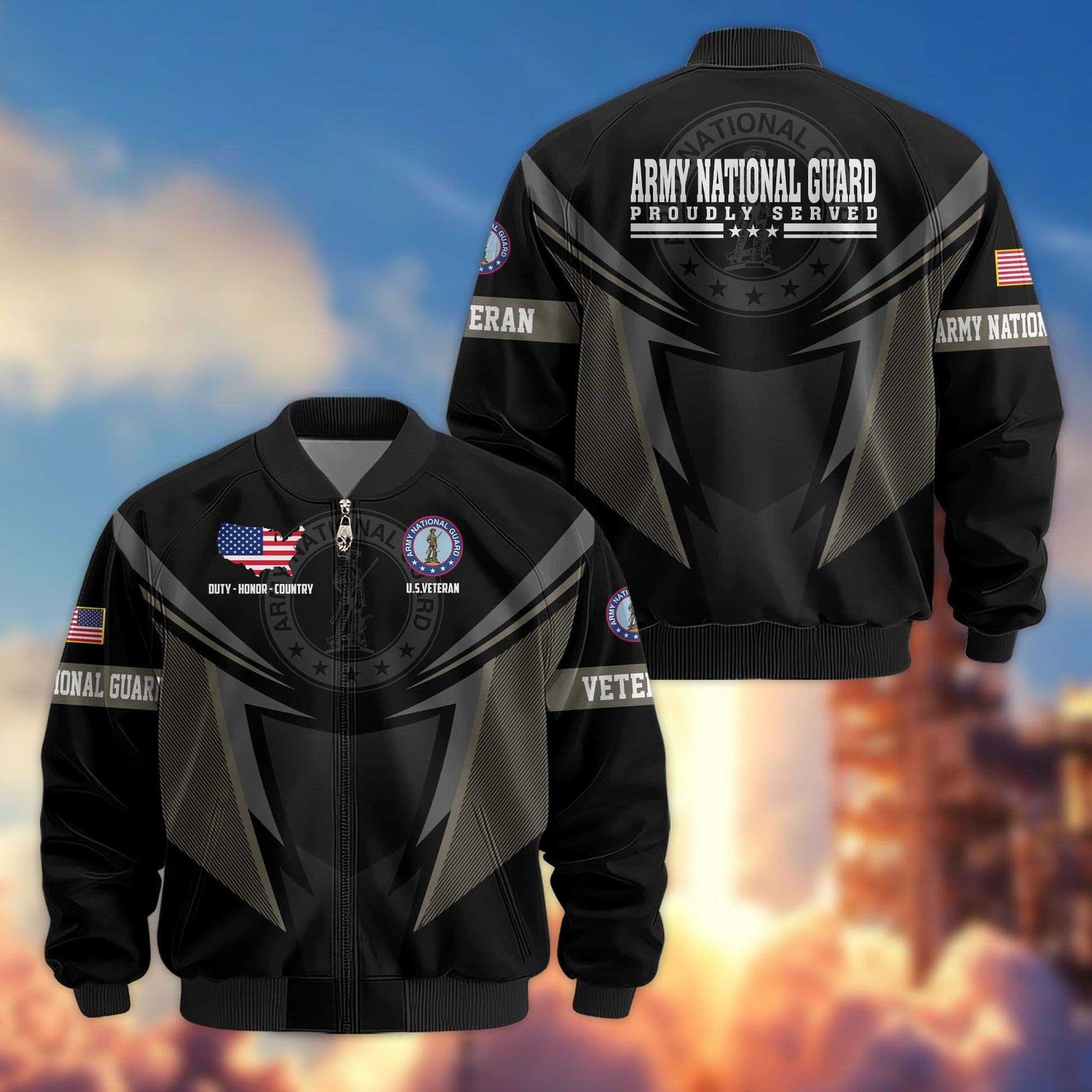 Premium US Veterans Bomber Jacket APHN181015, Gifts For US Veterans, Gifts For Veterans Day