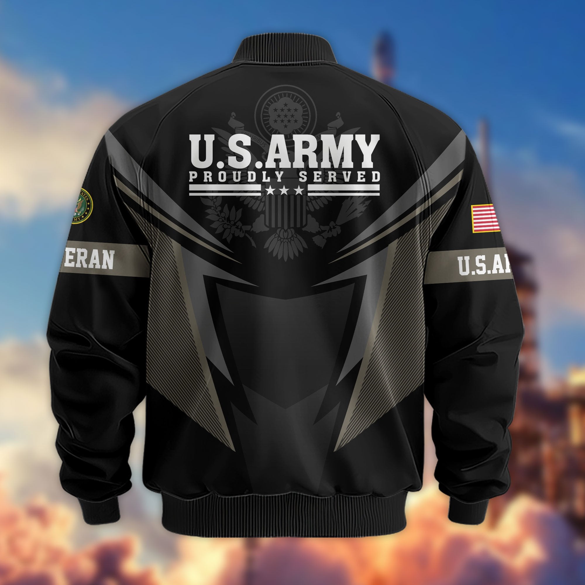 Premium US Veterans Bomber Jacket APHN181015, Gifts For US Veterans, Gifts For Veterans Day