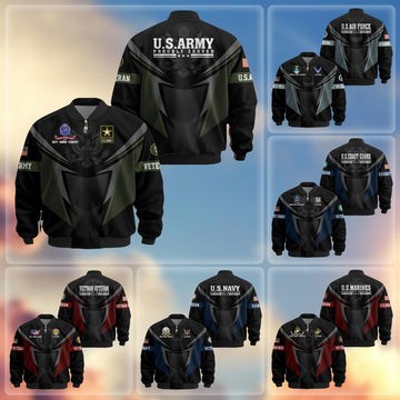 Premium US Veterans Bomber Jacket APHN181015, Gifts For US Veterans, Gifts For Veterans Day