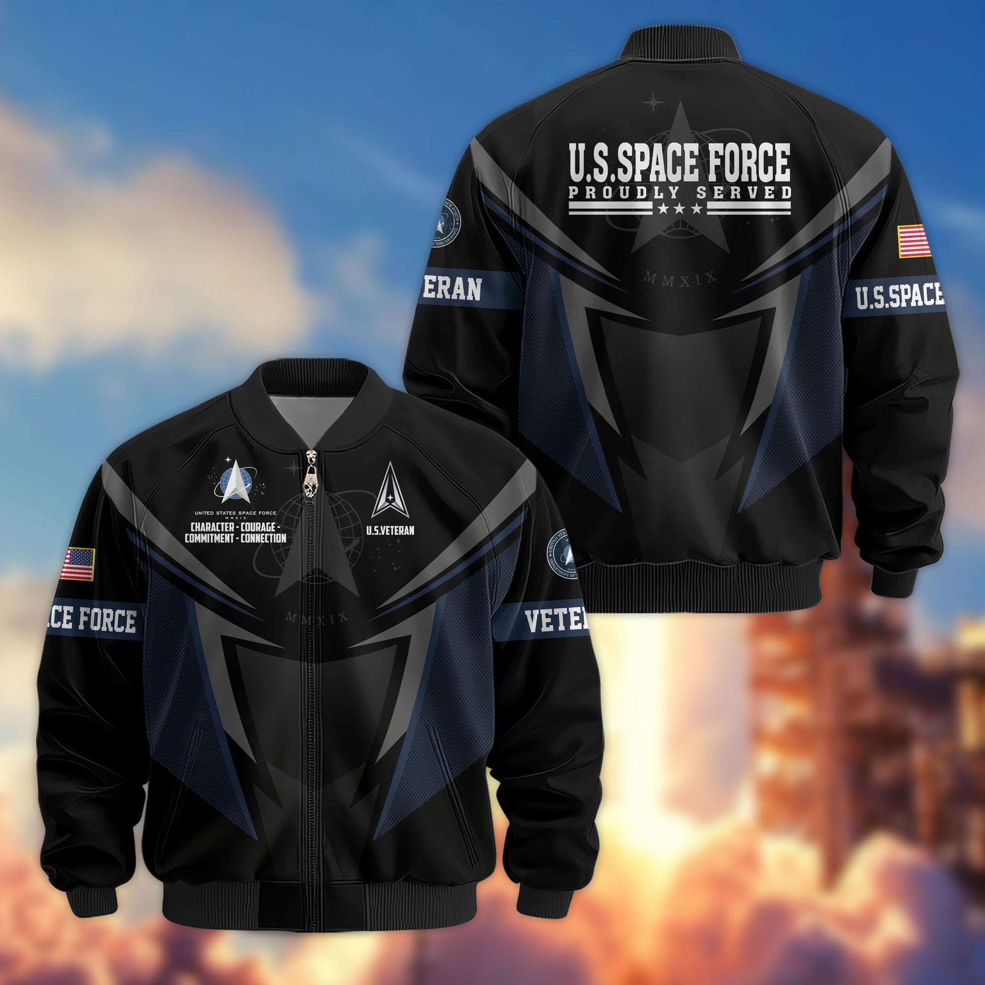 Premium US Veterans Bomber Jacket APHN181015, Gifts For US Veterans, Gifts For Veterans Day