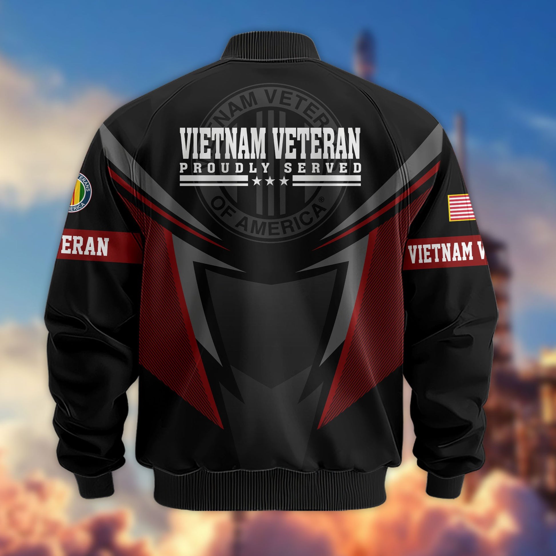 Premium US Veterans Bomber Jacket APHN181015, Gifts For US Veterans, Gifts For Veterans Day