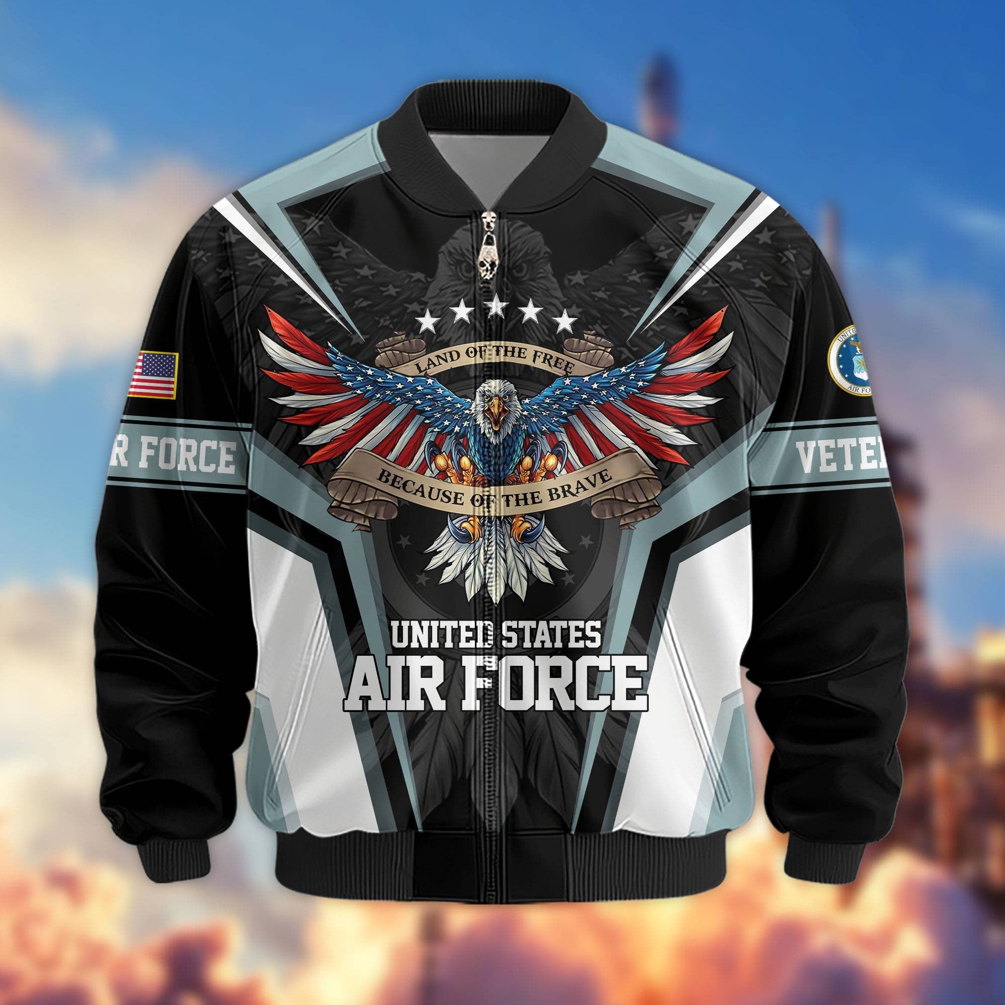 Premium US Veterans Bomber Jacket APHN211011, Gifts For US Veterans, Gifts For Veterans Day