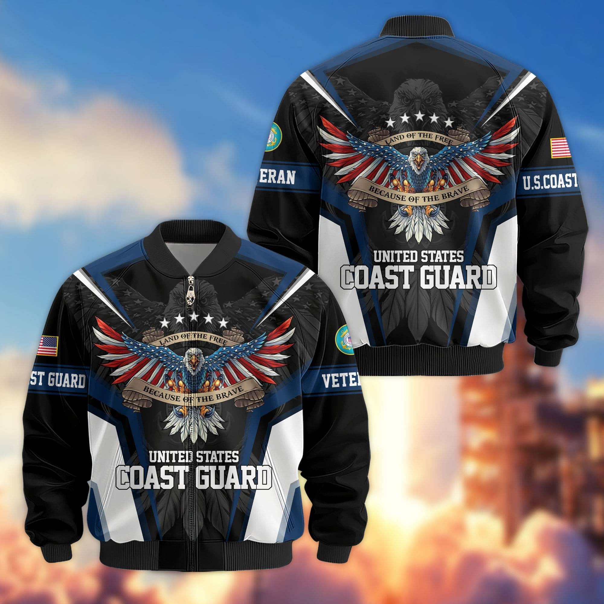 Premium US Veterans Bomber Jacket APHN211011, Gifts For US Veterans, Gifts For Veterans Day