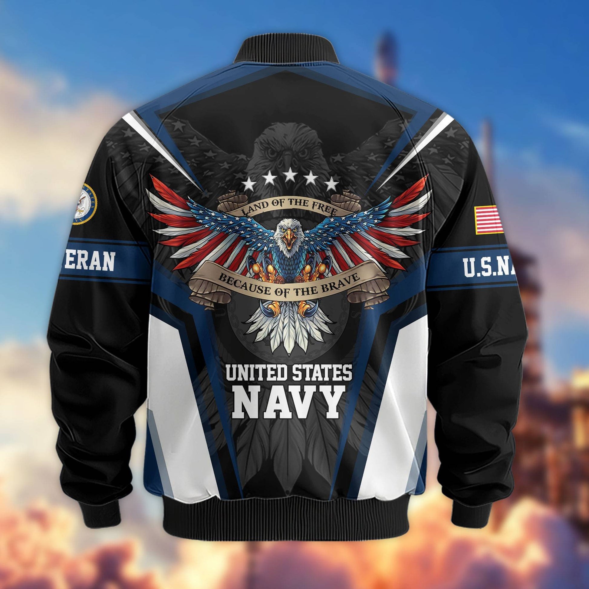 Premium US Veterans Bomber Jacket APHN211011, Gifts For US Veterans, Gifts For Veterans Day