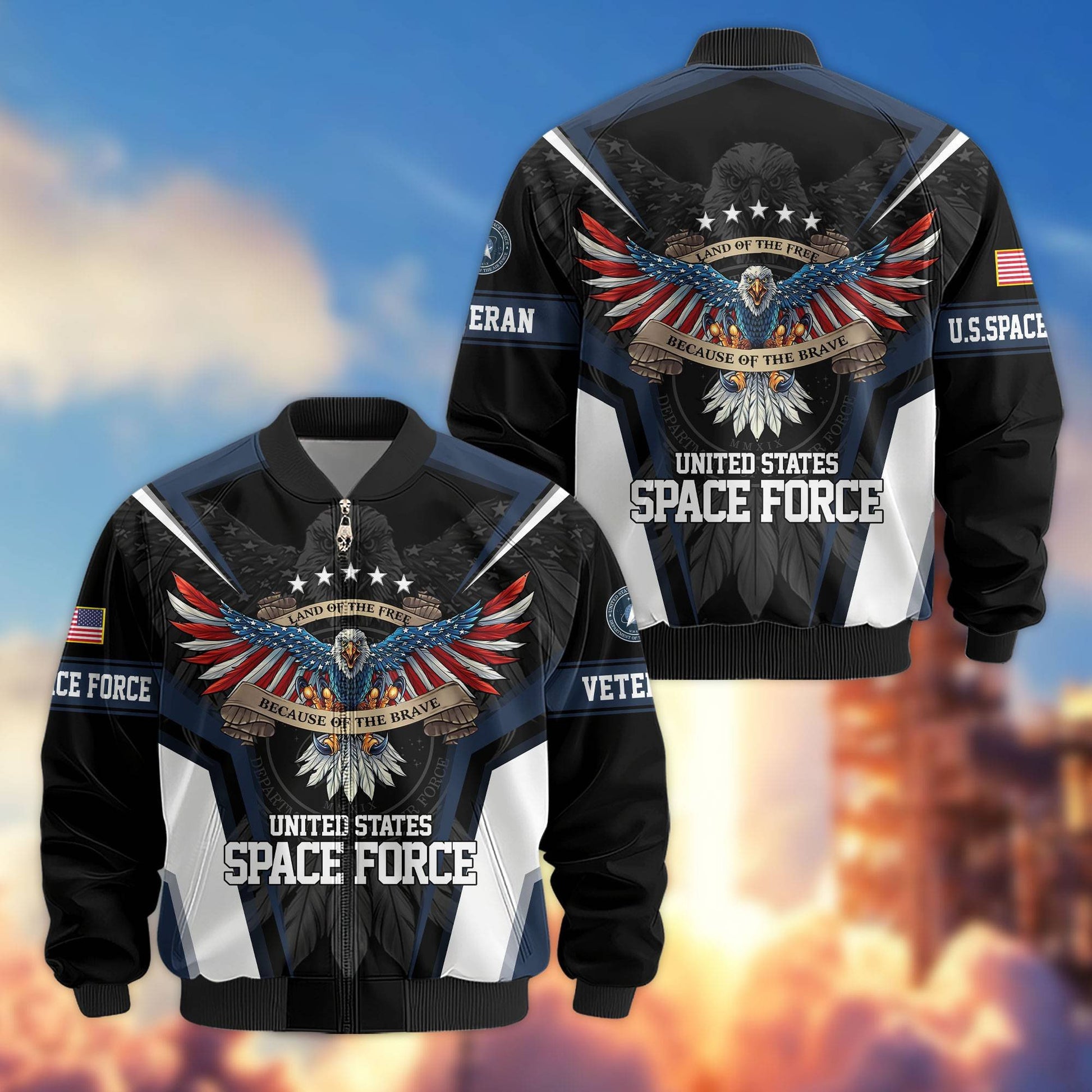 Premium US Veterans Bomber Jacket APHN211011, Gifts For US Veterans, Gifts For Veterans Day