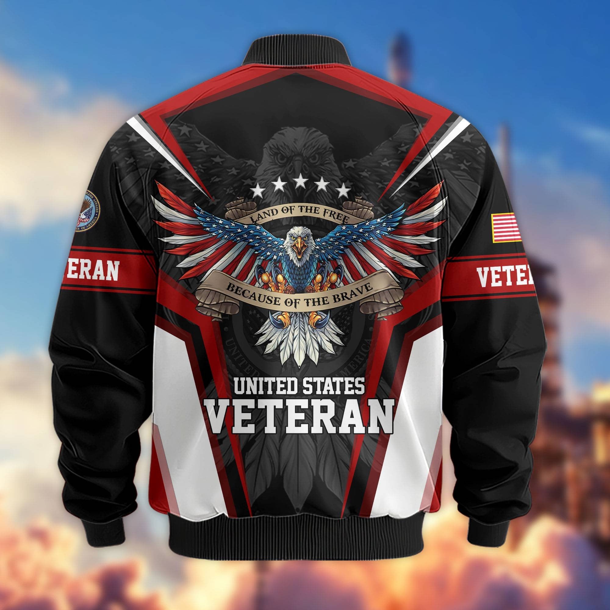 Premium US Veterans Bomber Jacket APHN211011, Gifts For US Veterans, Gifts For Veterans Day