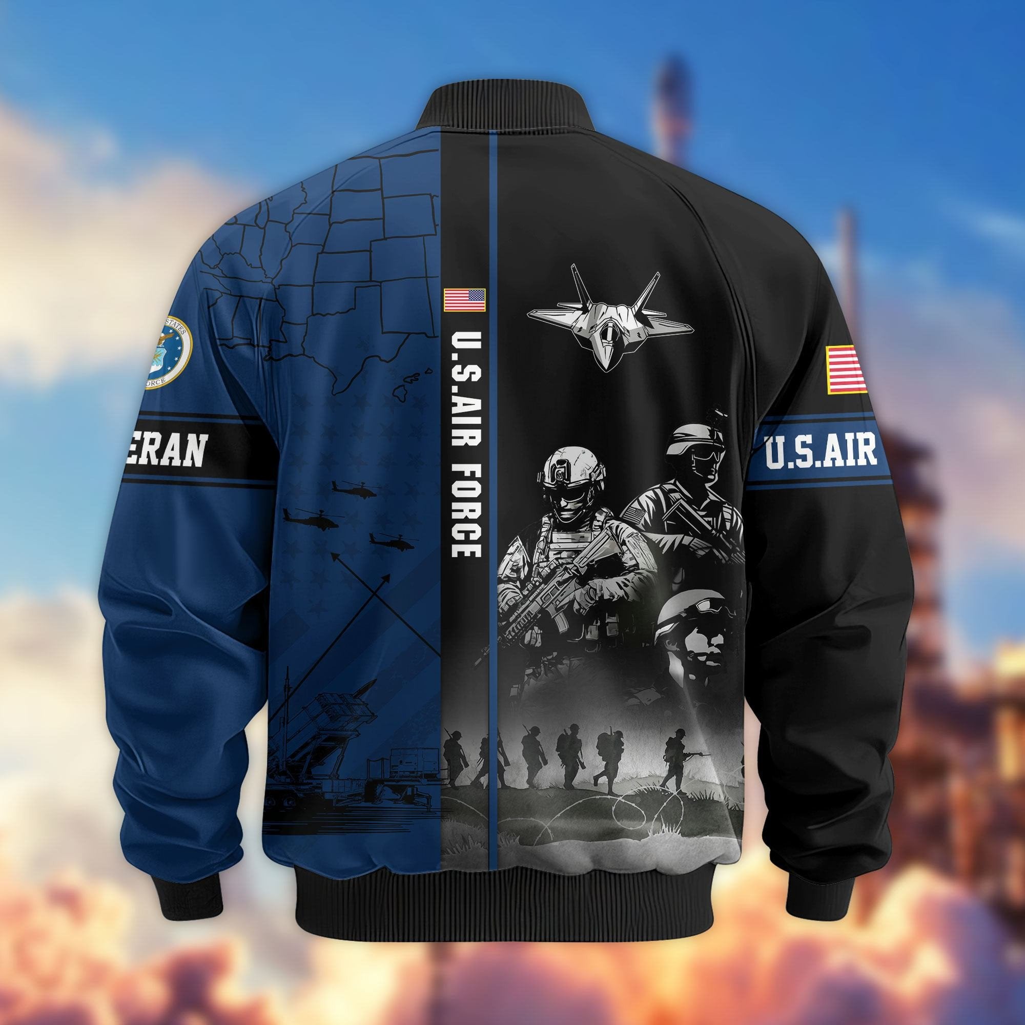 Premium US Veterans Bomber Jacket APHN241011, Gifts For US Veterans, Gifts For Veterans Day