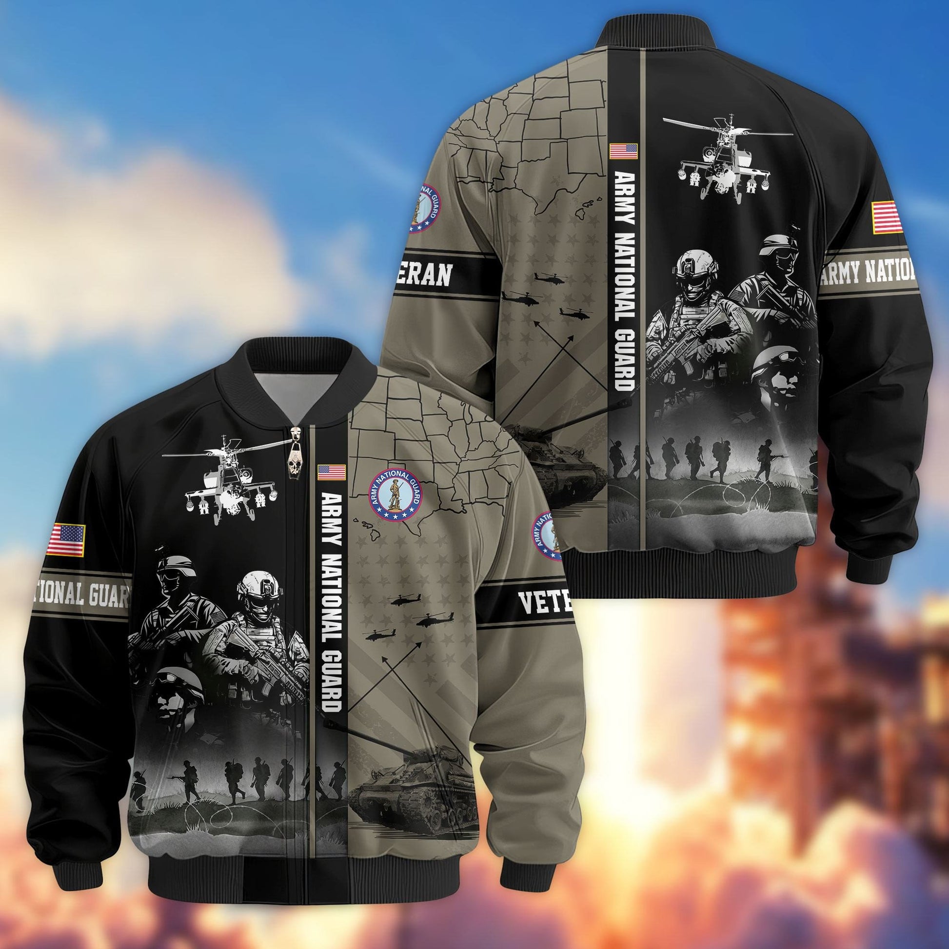 Premium US Veterans Bomber Jacket APHN241011, Gifts For US Veterans, Gifts For Veterans Day