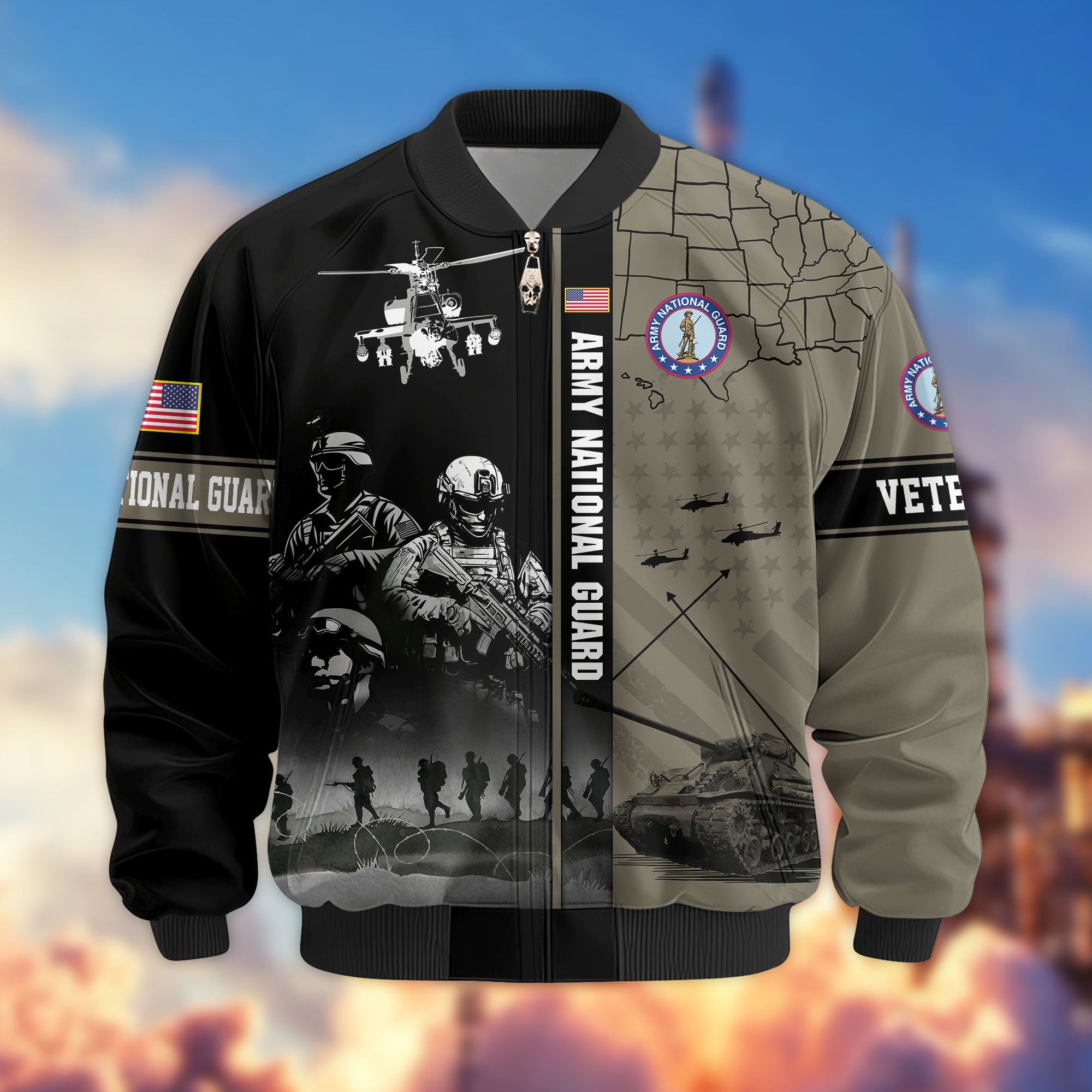Premium US Veterans Bomber Jacket APHN241011, Gifts For US Veterans, Gifts For Veterans Day