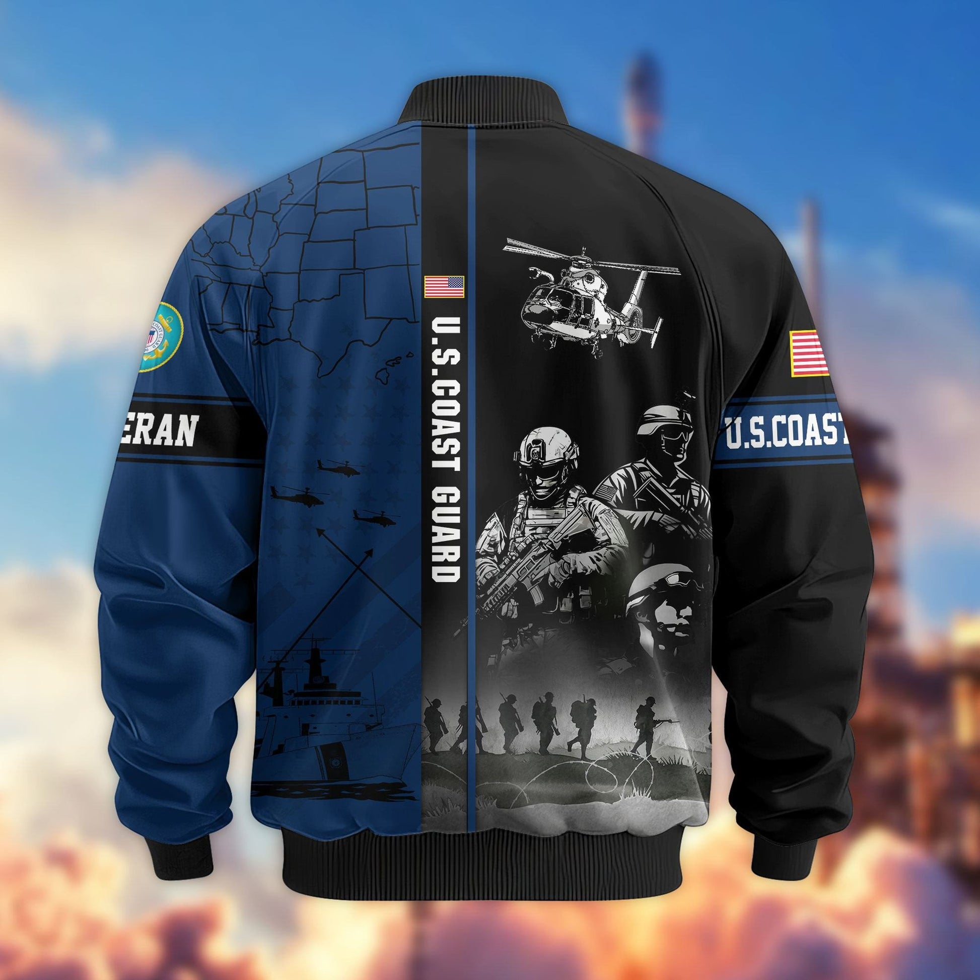 Premium US Veterans Bomber Jacket APHN241011, Gifts For US Veterans, Gifts For Veterans Day