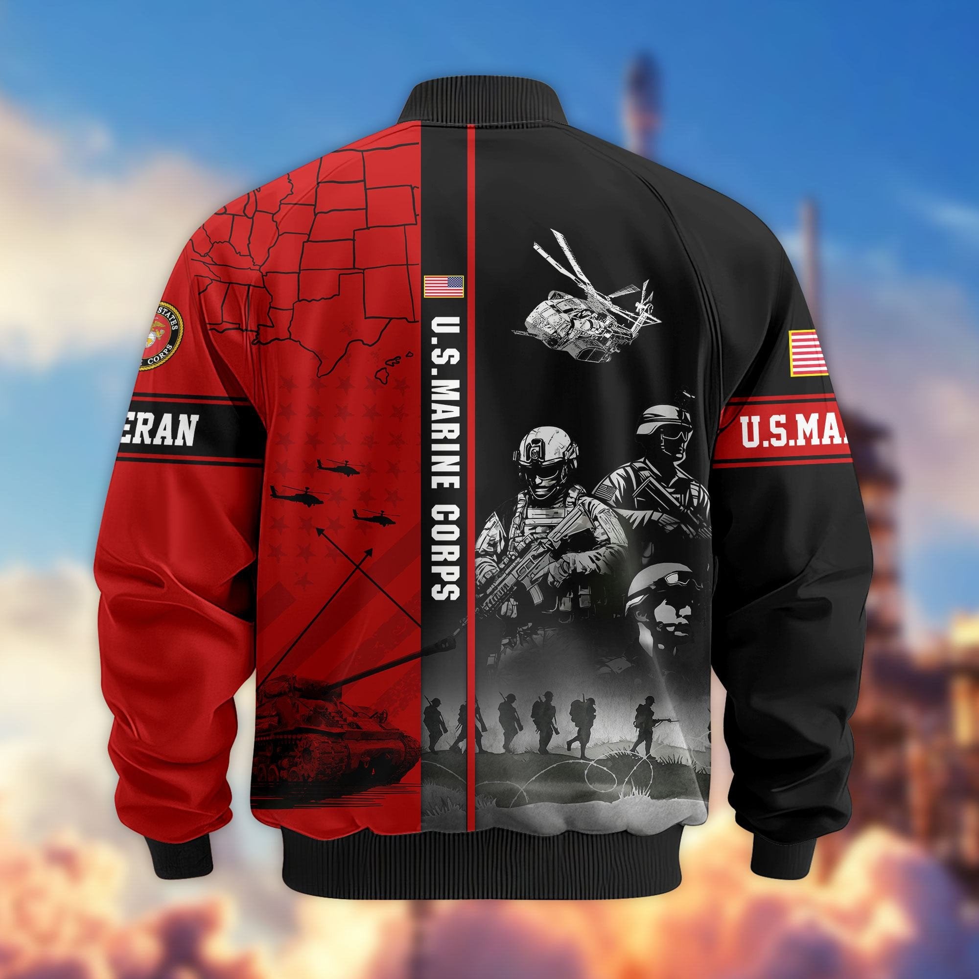 Premium US Veterans Bomber Jacket APHN241011, Gifts For US Veterans, Gifts For Veterans Day