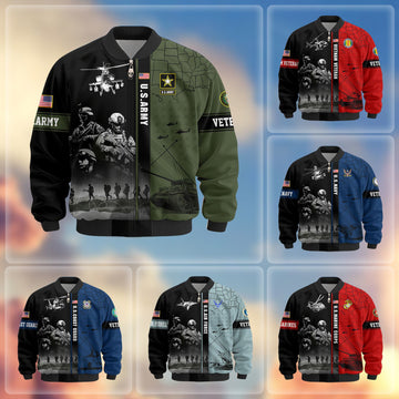 Premium US Veterans Bomber Jacket APHN241011, Gifts For US Veterans, Gifts For Veterans Day
