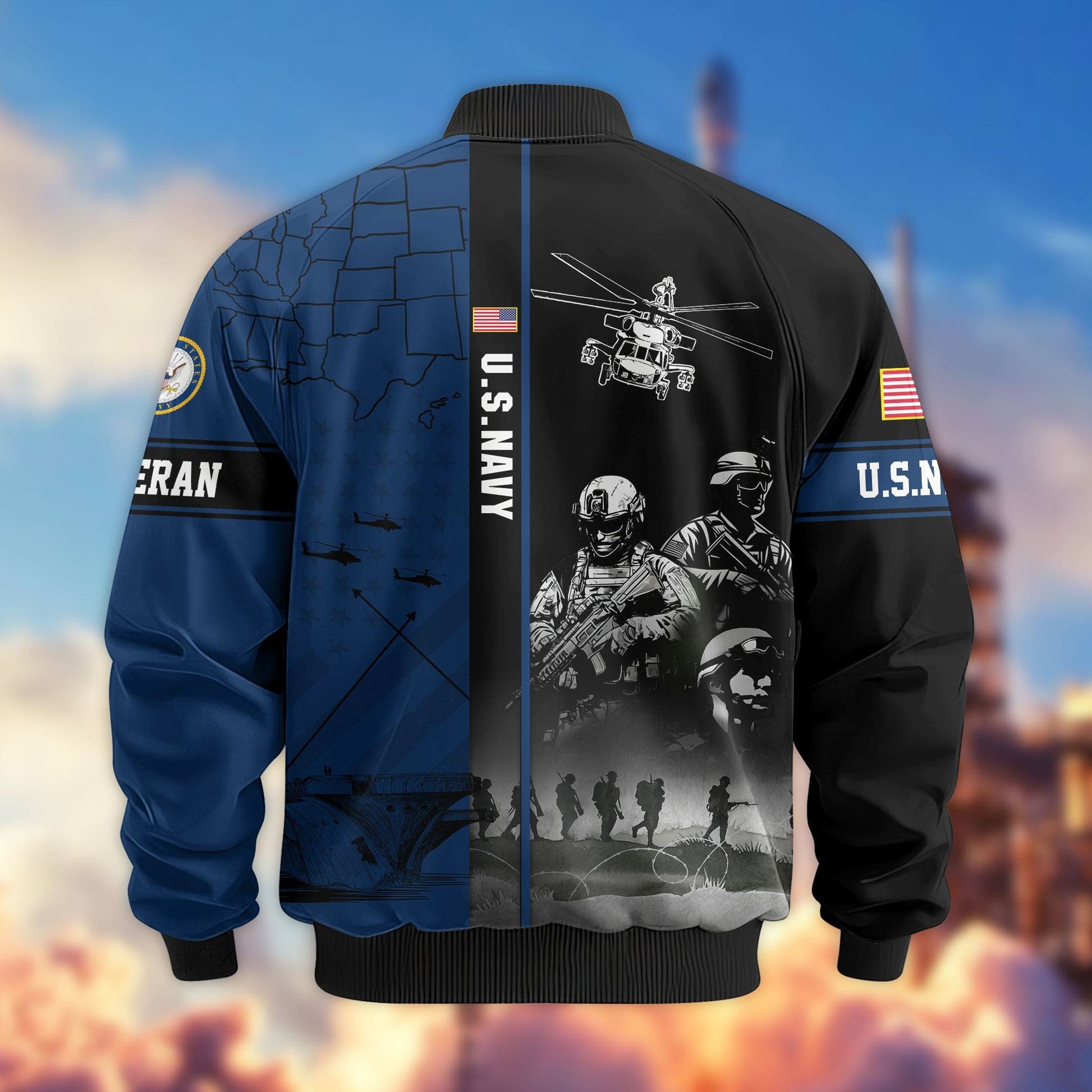 Premium US Veterans Bomber Jacket APHN241011, Gifts For US Veterans, Gifts For Veterans Day