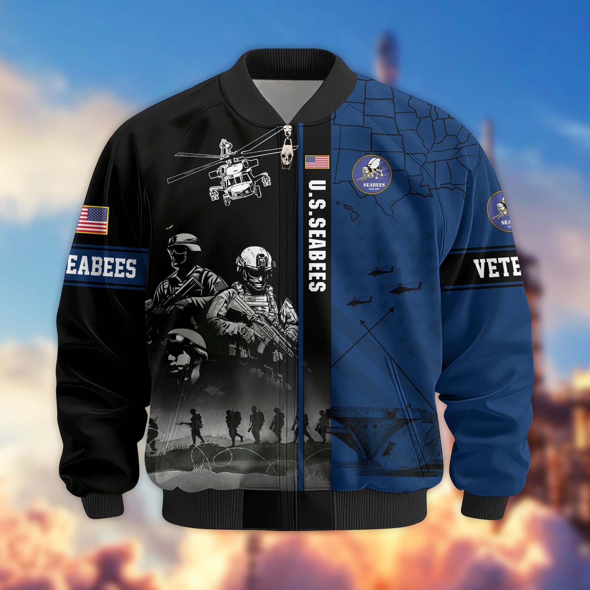 Premium US Veterans Bomber Jacket APHN241011, Gifts For US Veterans, Gifts For Veterans Day