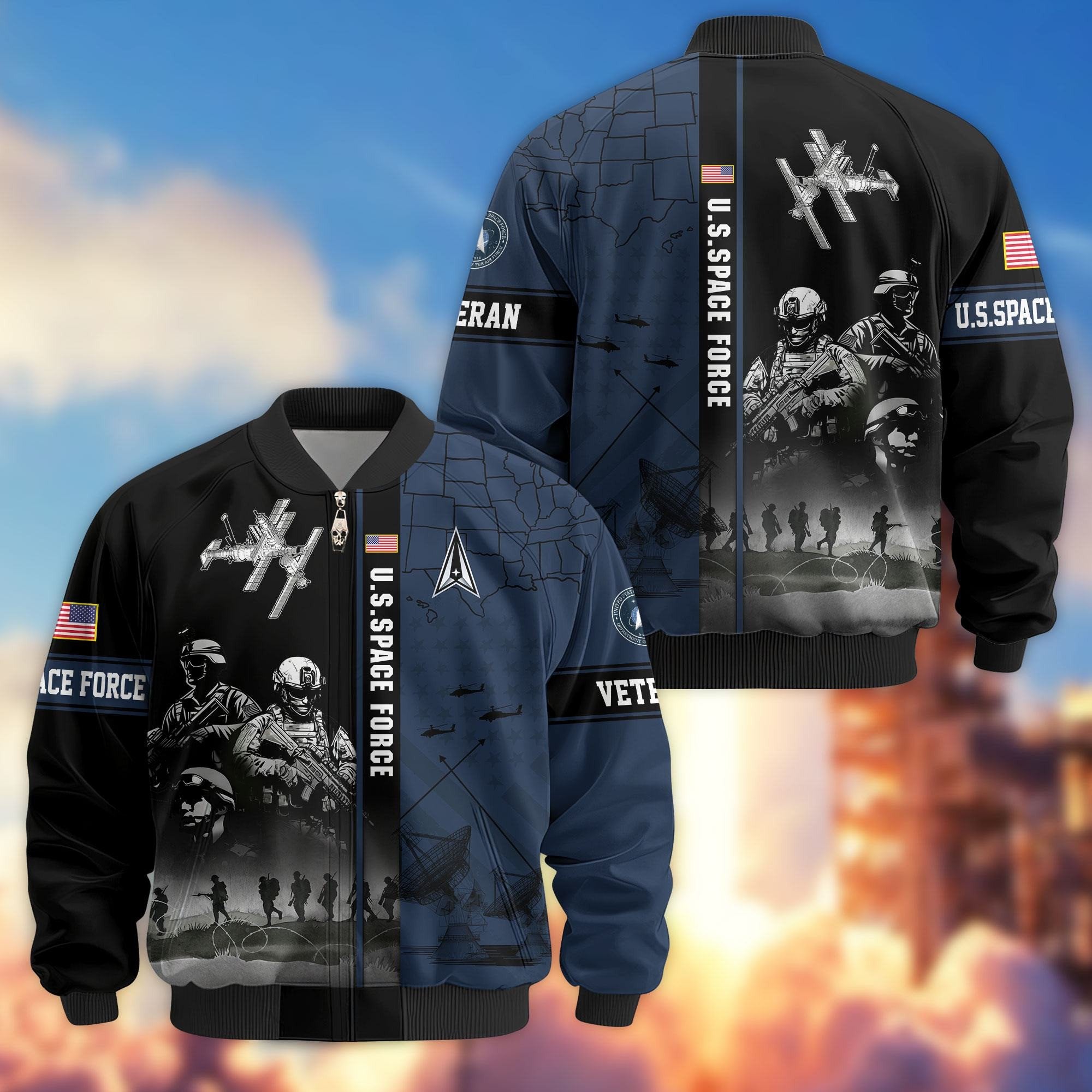 Premium US Veterans Bomber Jacket APHN241011, Gifts For US Veterans, Gifts For Veterans Day