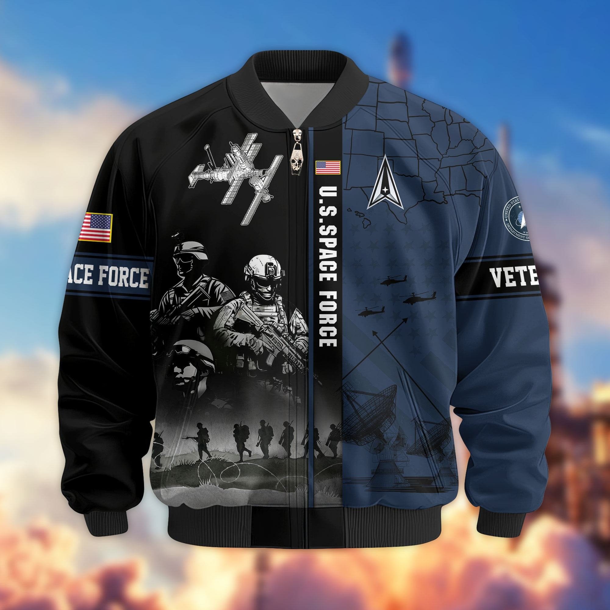 Premium US Veterans Bomber Jacket APHN241011, Gifts For US Veterans, Gifts For Veterans Day