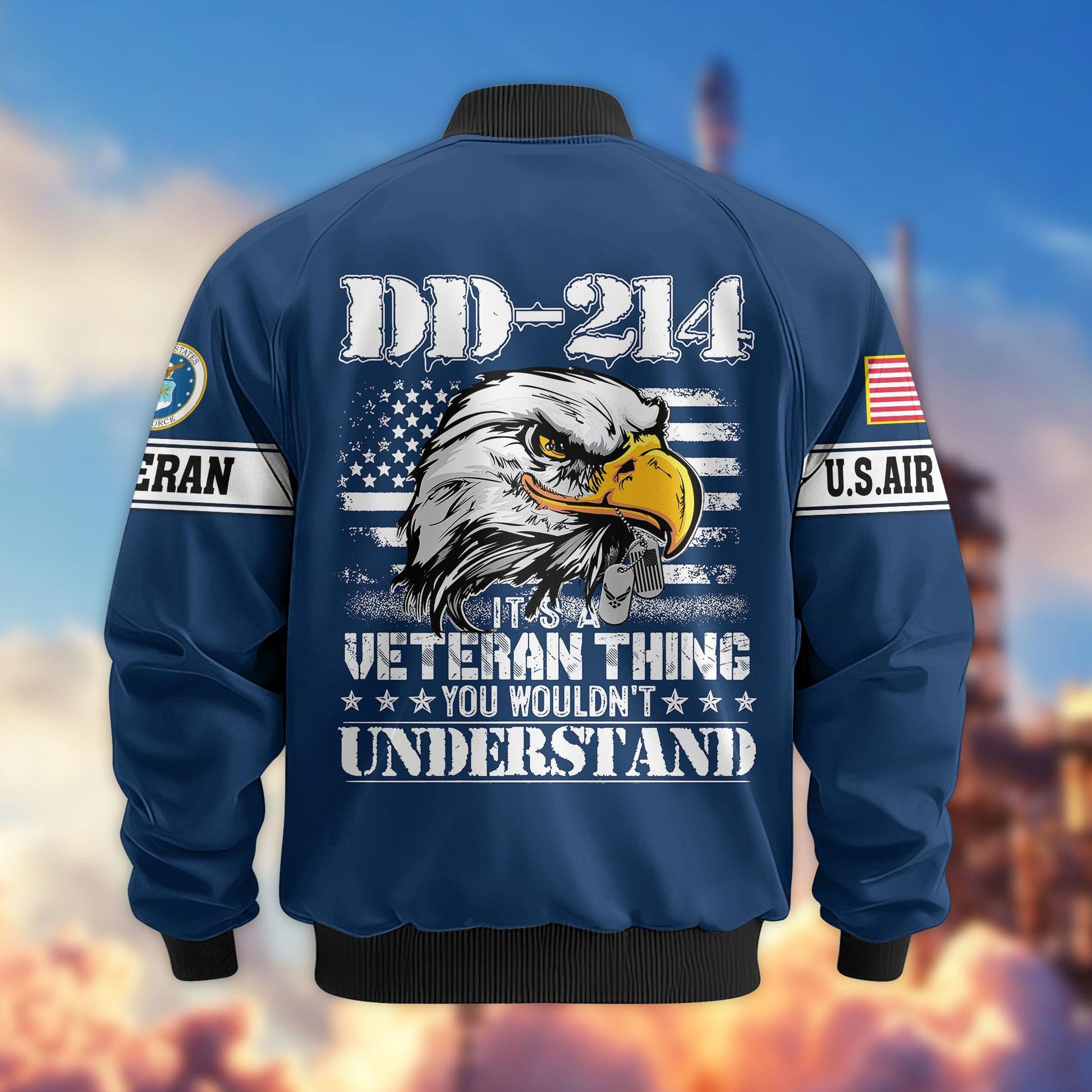 Premium US Veterans Bomber Jacket APHN231012, Gifts For US Veterans