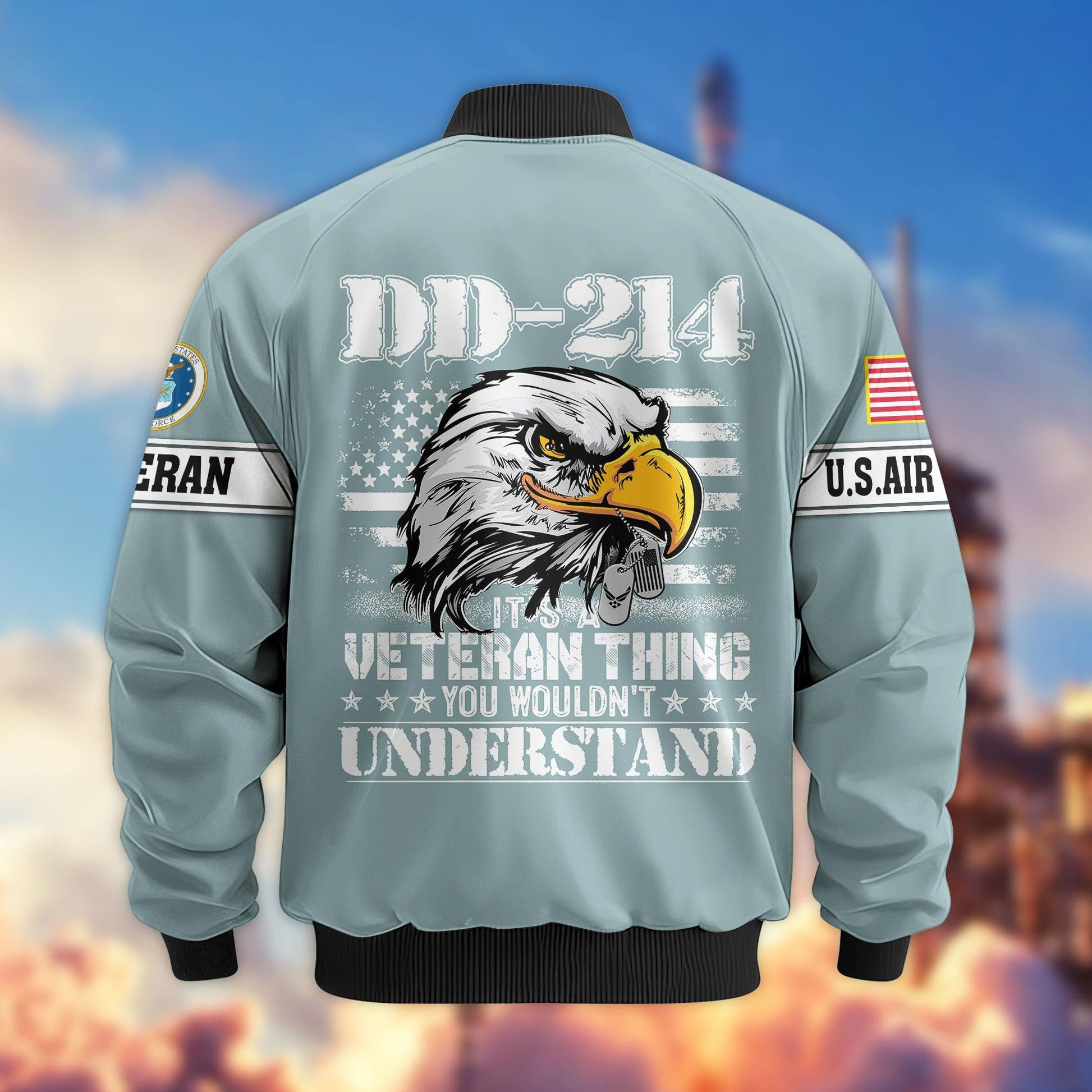 Premium US Veterans Bomber Jacket APHN231012, Gifts For US Veterans