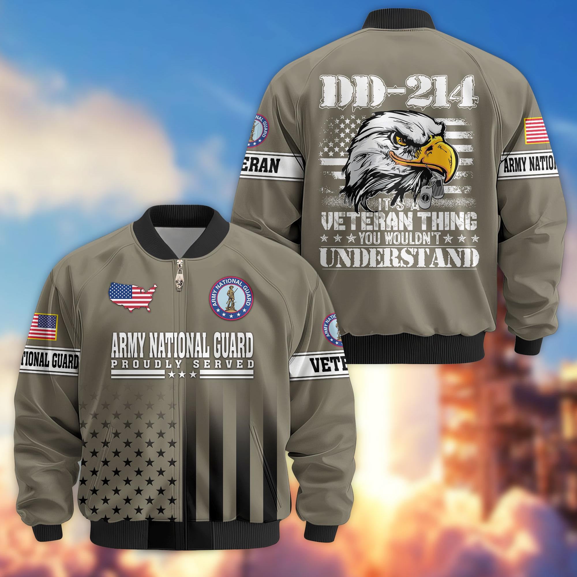 Premium US Veterans Bomber Jacket APHN231012, Gifts For US Veterans