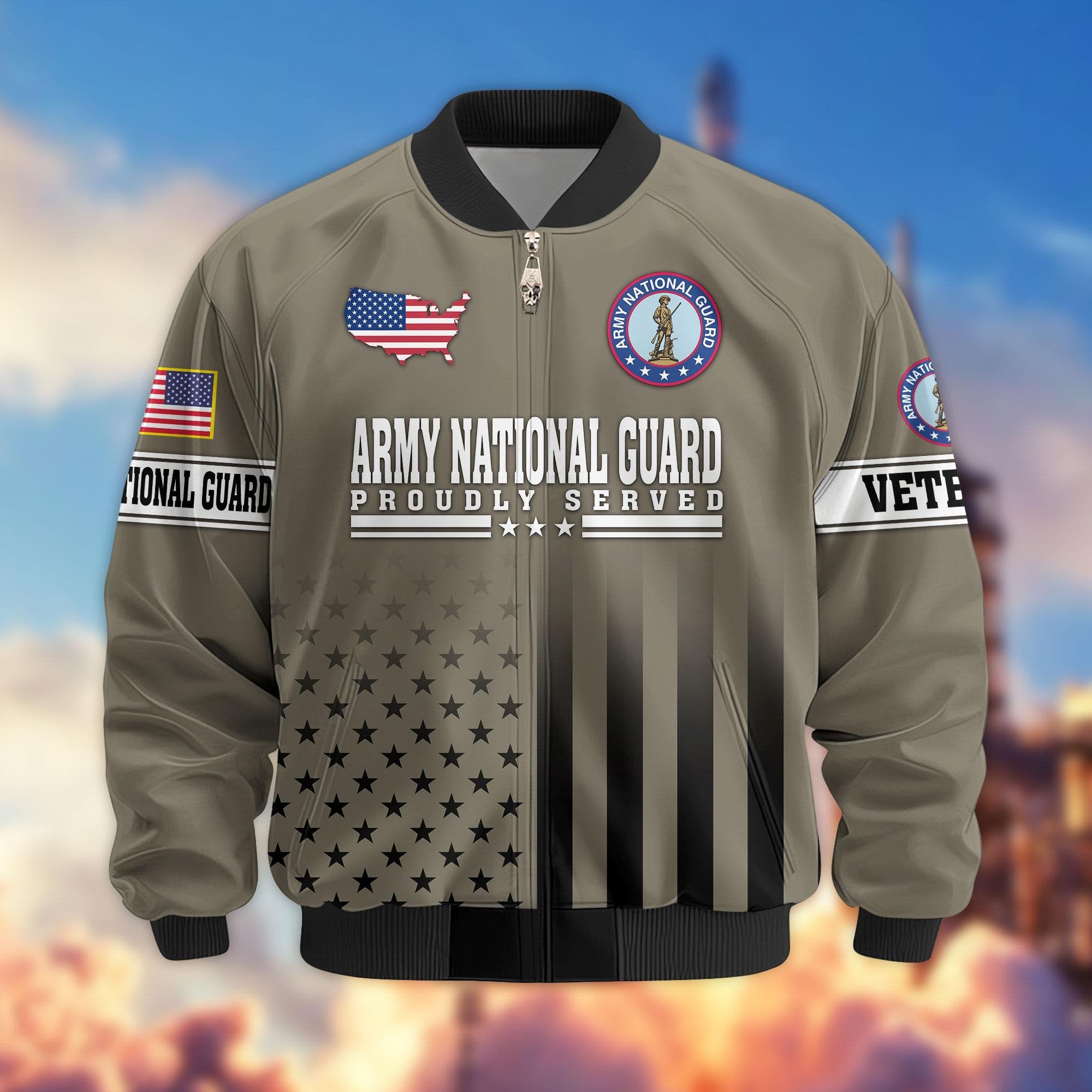 Premium US Veterans Bomber Jacket APHN231012, Gifts For US Veterans