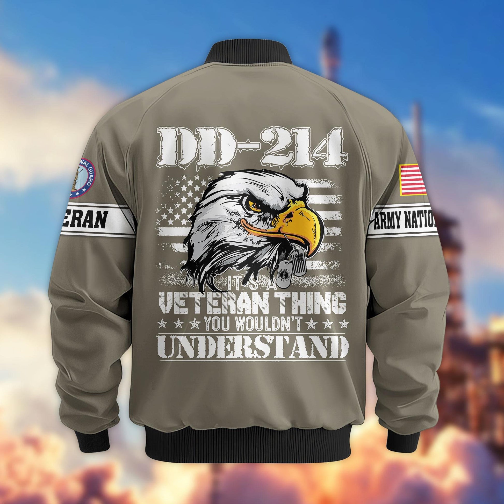 Premium US Veterans Bomber Jacket APHN231012, Gifts For US Veterans