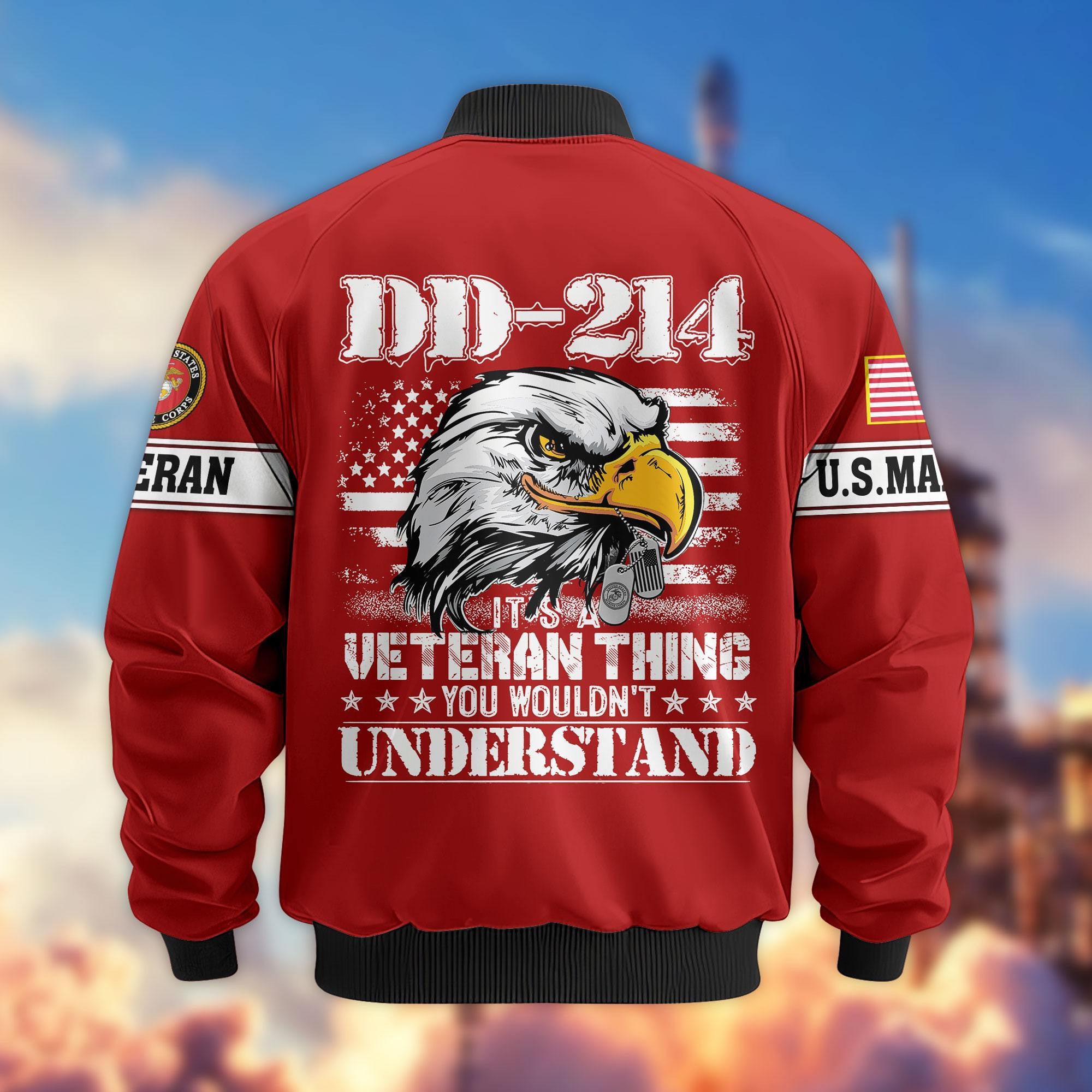 Premium US Veterans Bomber Jacket APHN231012, Gifts For US Veterans