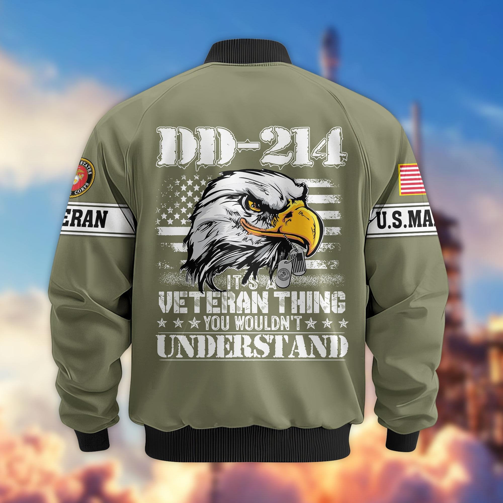 Premium US Veterans Bomber Jacket APHN231012, Gifts For US Veterans