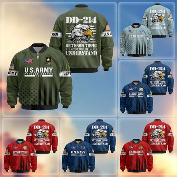 Premium US Veterans Bomber Jacket APHN231012, Gifts For US Veterans