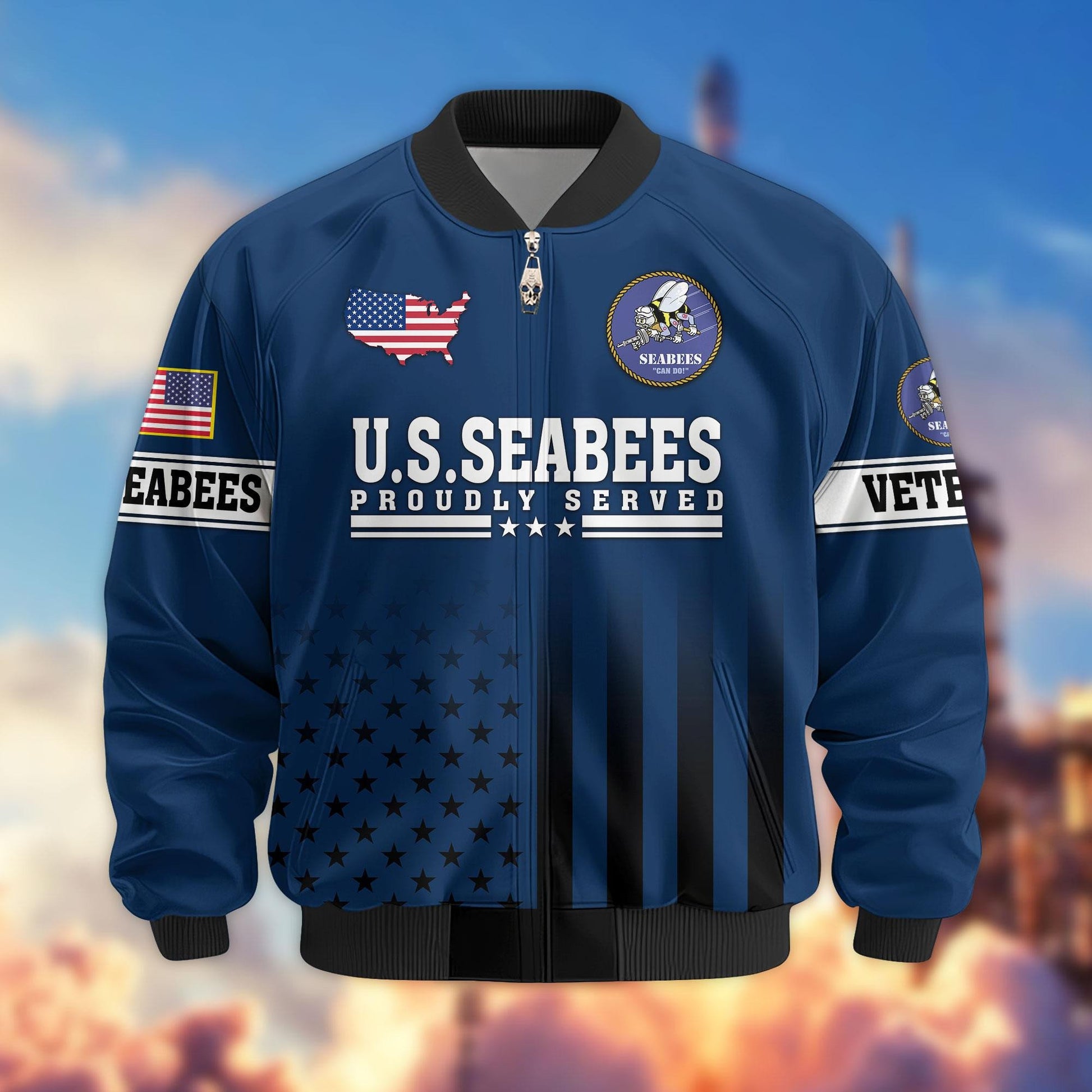 Premium US Veterans Bomber Jacket APHN231012, Gifts For US Veterans