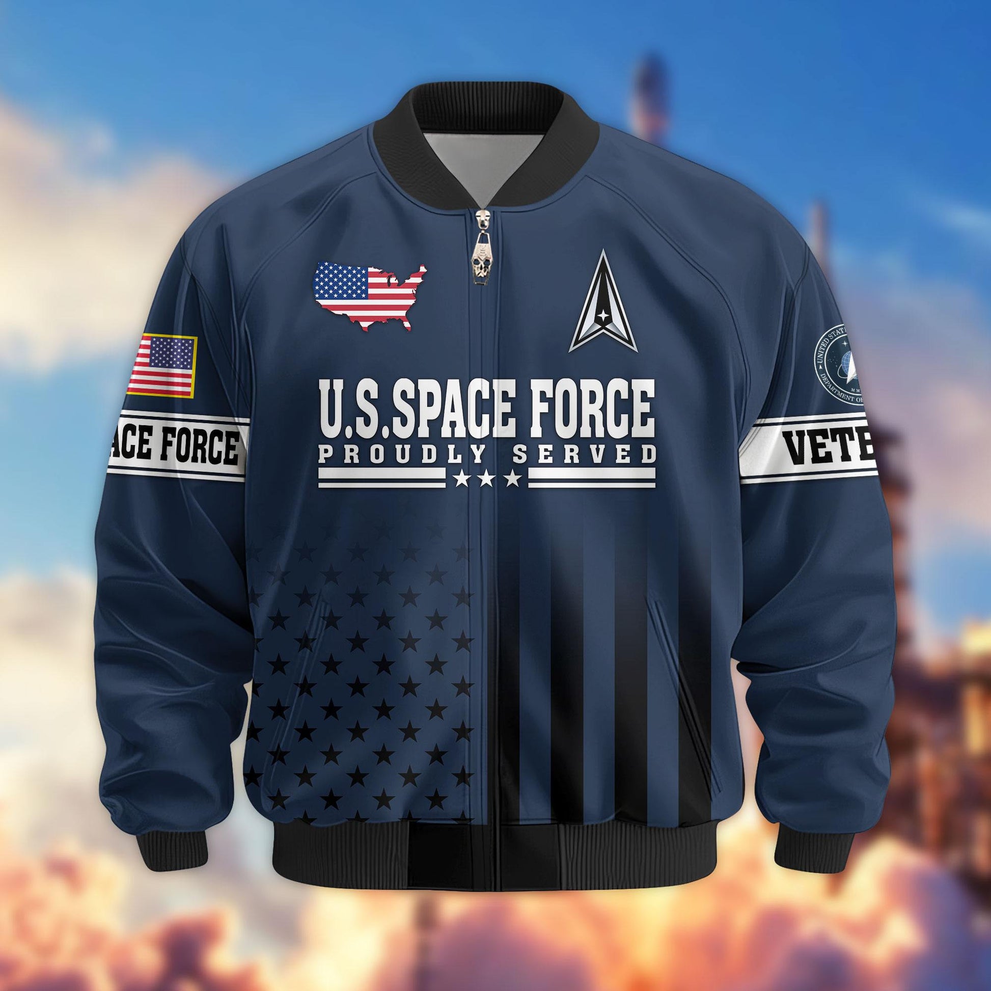 Premium US Veterans Bomber Jacket APHN231012, Gifts For US Veterans