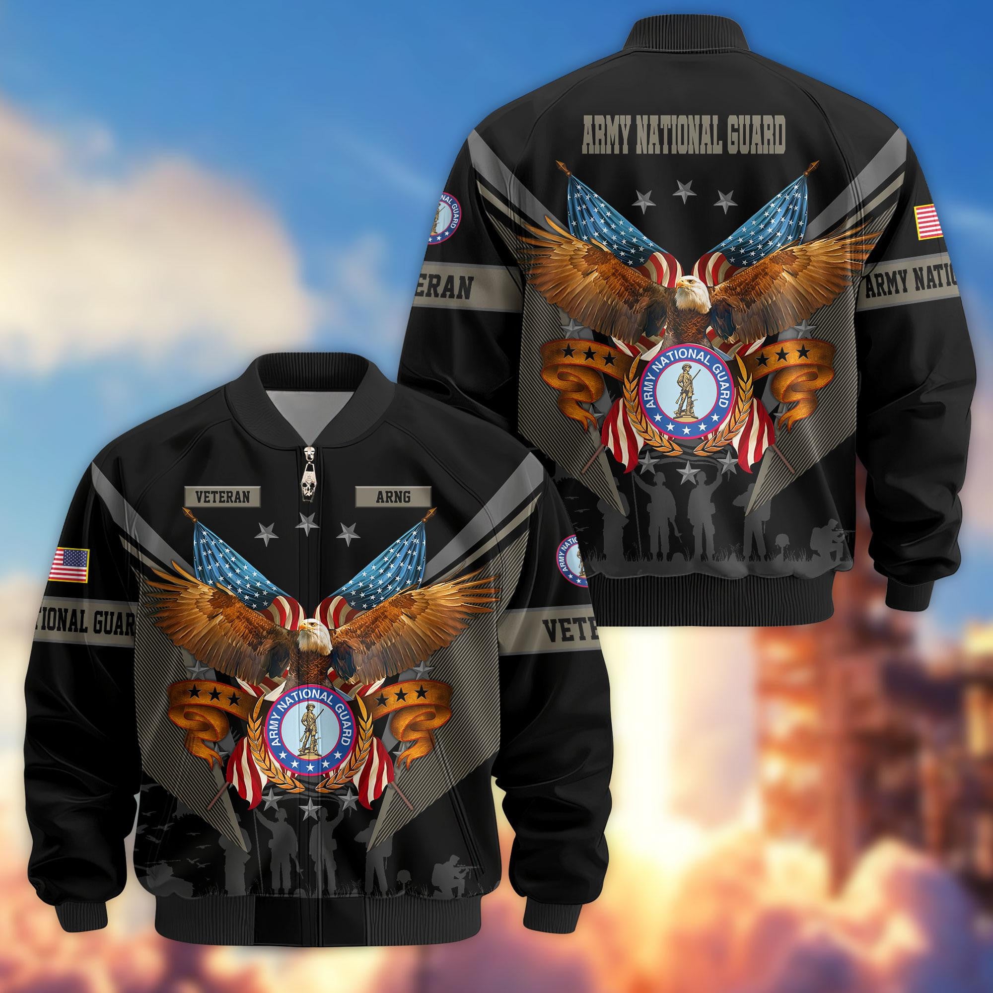 Premium US Veterans Bomber Jacket APHN291011, Gifts For US Veterans